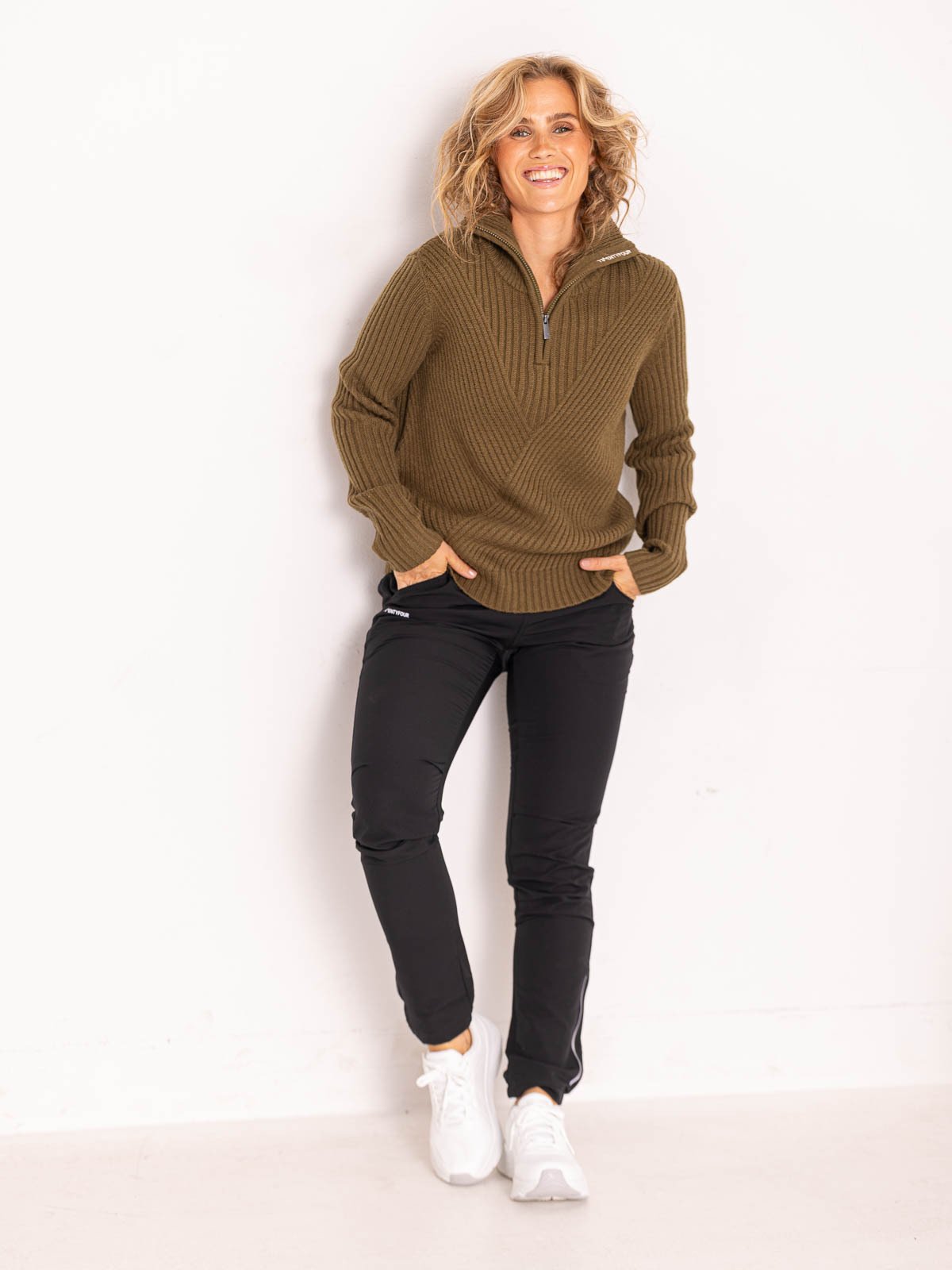 Twentyfour Finse Una Knit Sweater Mørk oliven