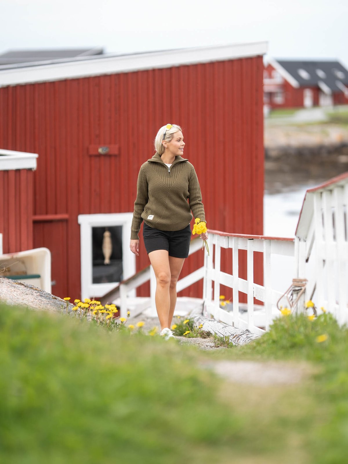 Twentyfour Finse Una Knit Sweater Mørk oliven