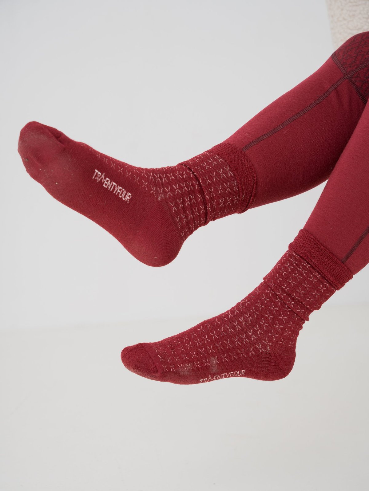 Twentyfour Aurora Idun Ullsokk 2-Pack Vinrød