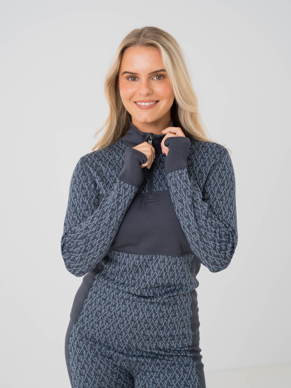 Twentyfour Aurora Aya Ull Half Zip Blekkblå