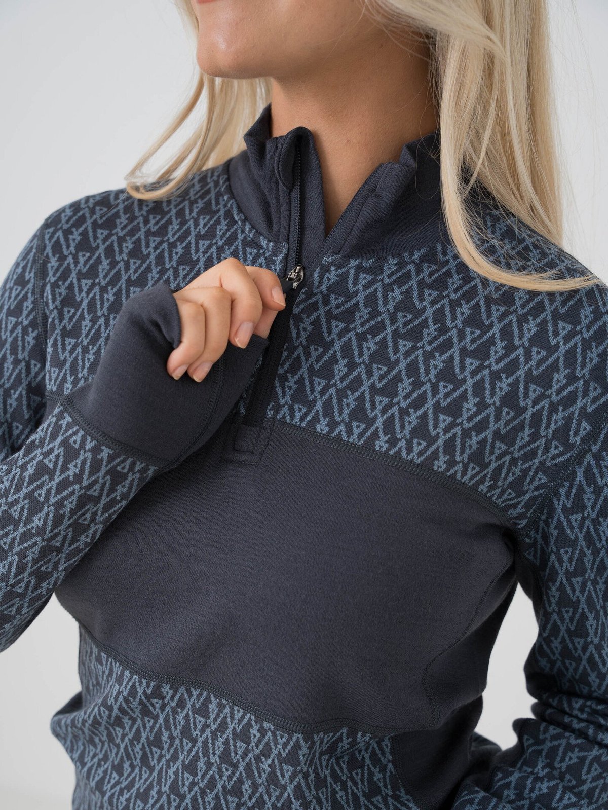 Twentyfour Aurora Aya Ull Half Zip Blekkblå