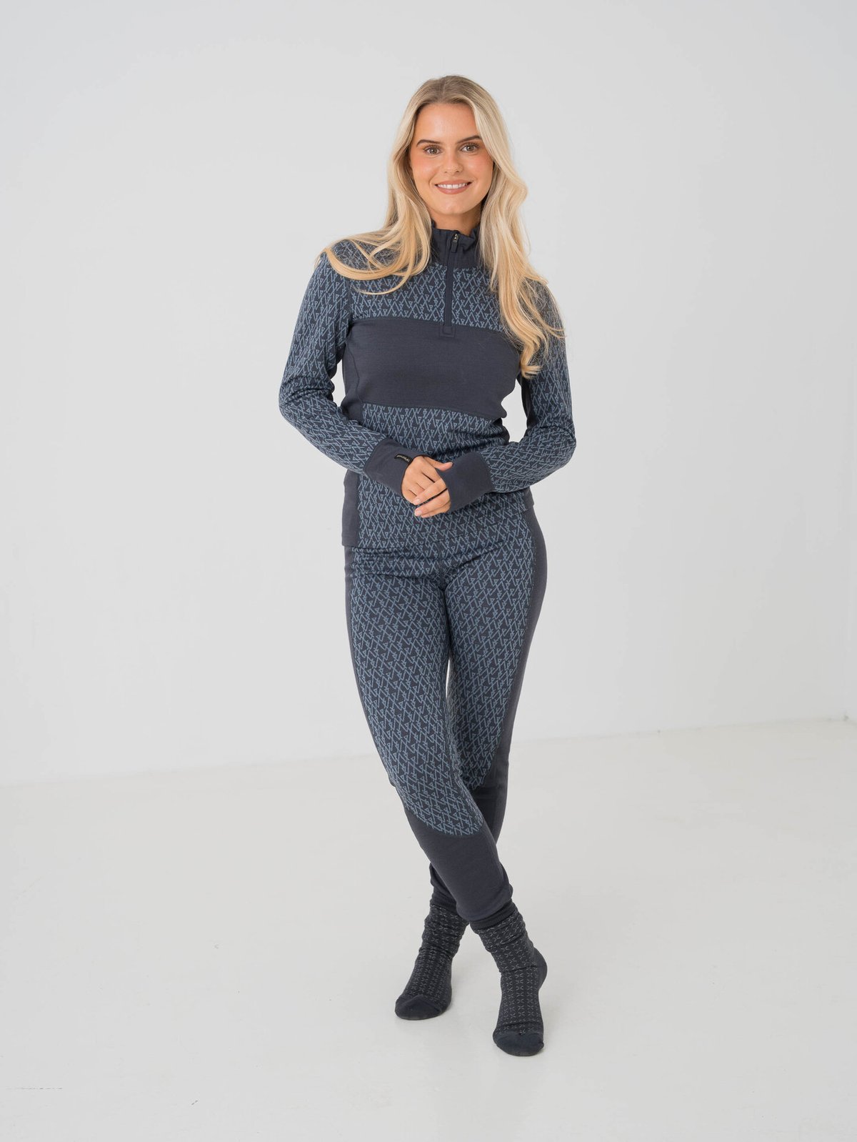 Twentyfour Aurora Aya Ull Half Zip Blekkblå