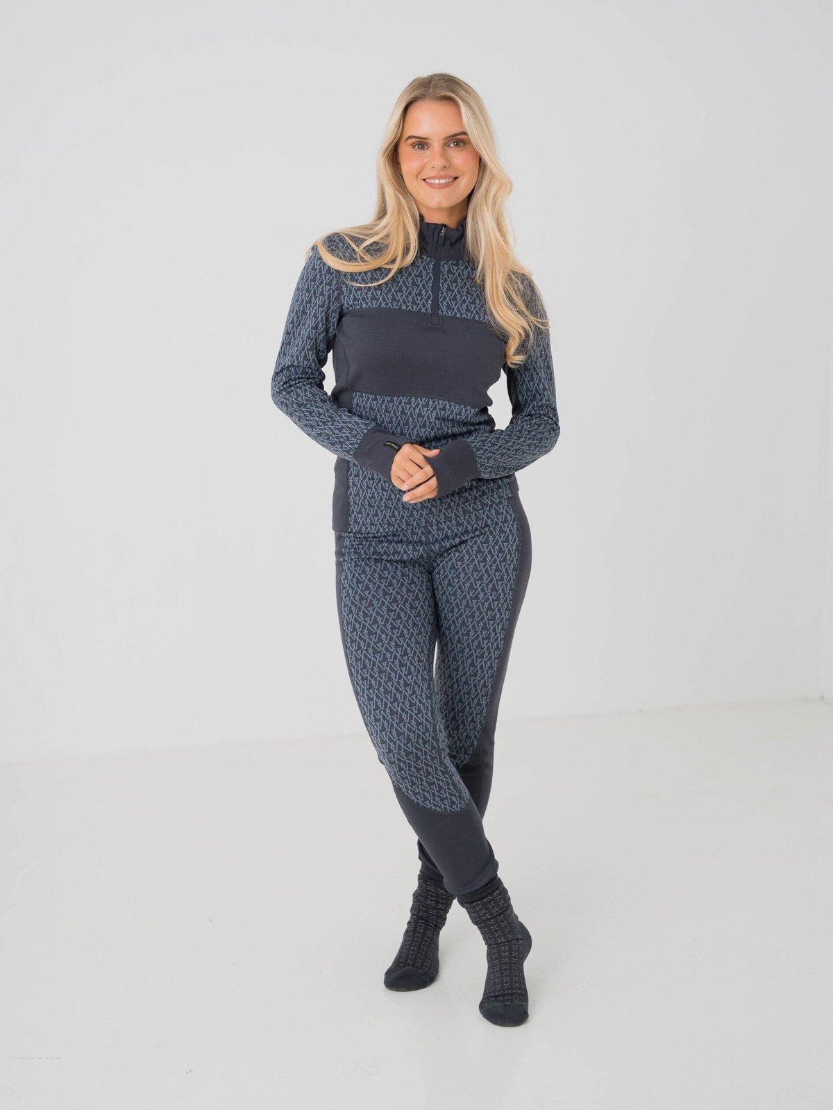 Twentyfour Aurora Aya Ull Half Zip Blekkblå