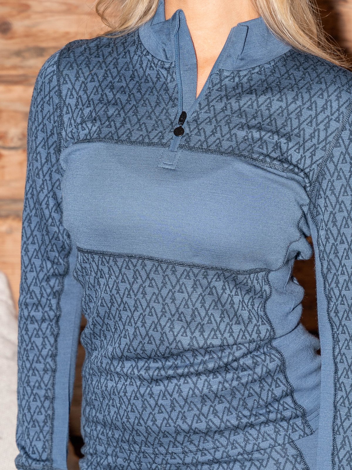 Twentyfour Aurora Aya Ull Half Zip Gråblå