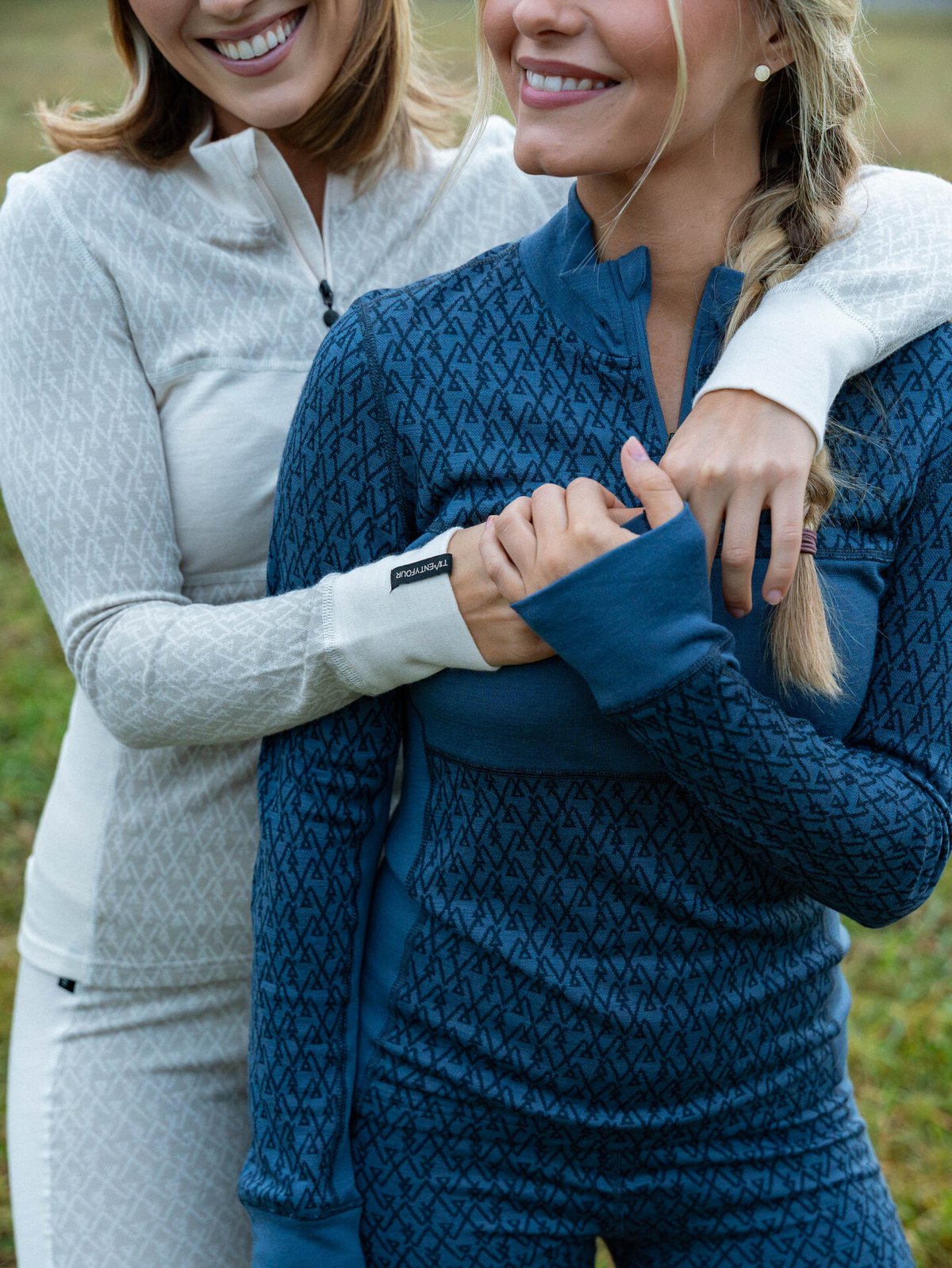 Twentyfour Aurora Aya Ull Half Zip Gråblå