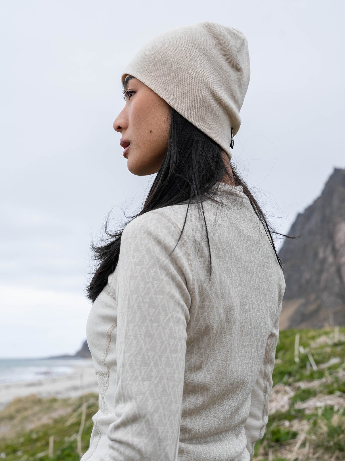 Twentyfour Aurora Aya Ull Half Zip Gråhvit