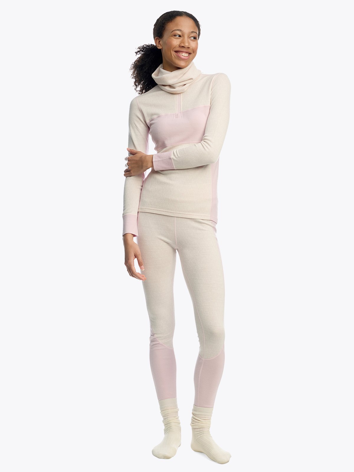 Twentyfour Aurora Aya Ull Half Zip Lys Rosa