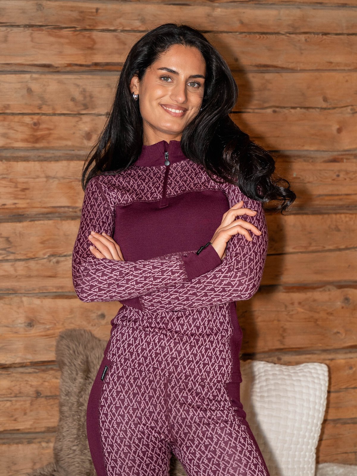 Twentyfour Aurora Aya Ull Half Zip Mørk Burgunder