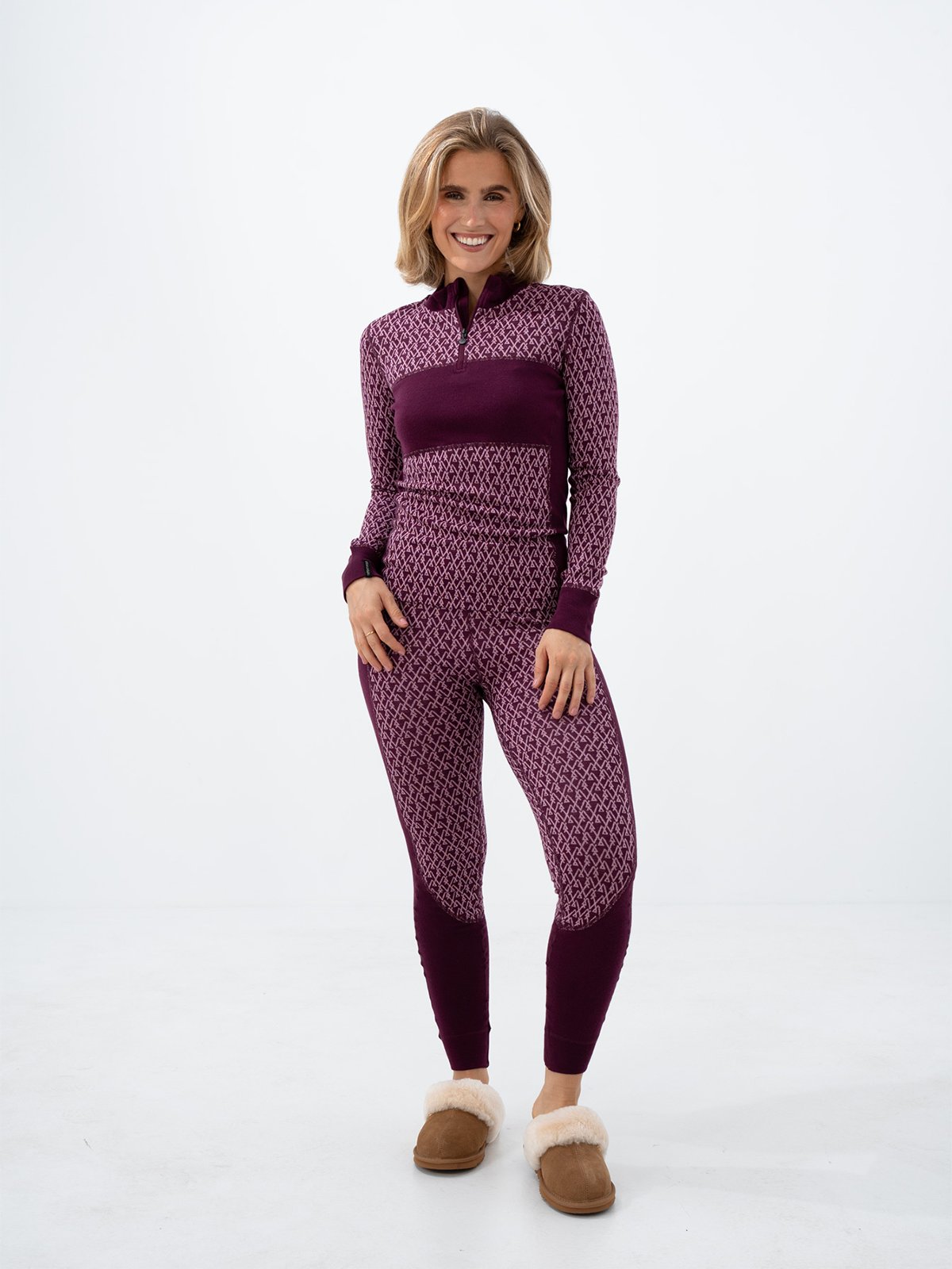 Twentyfour Aurora Aya Ull Half Zip Mørk Burgunder