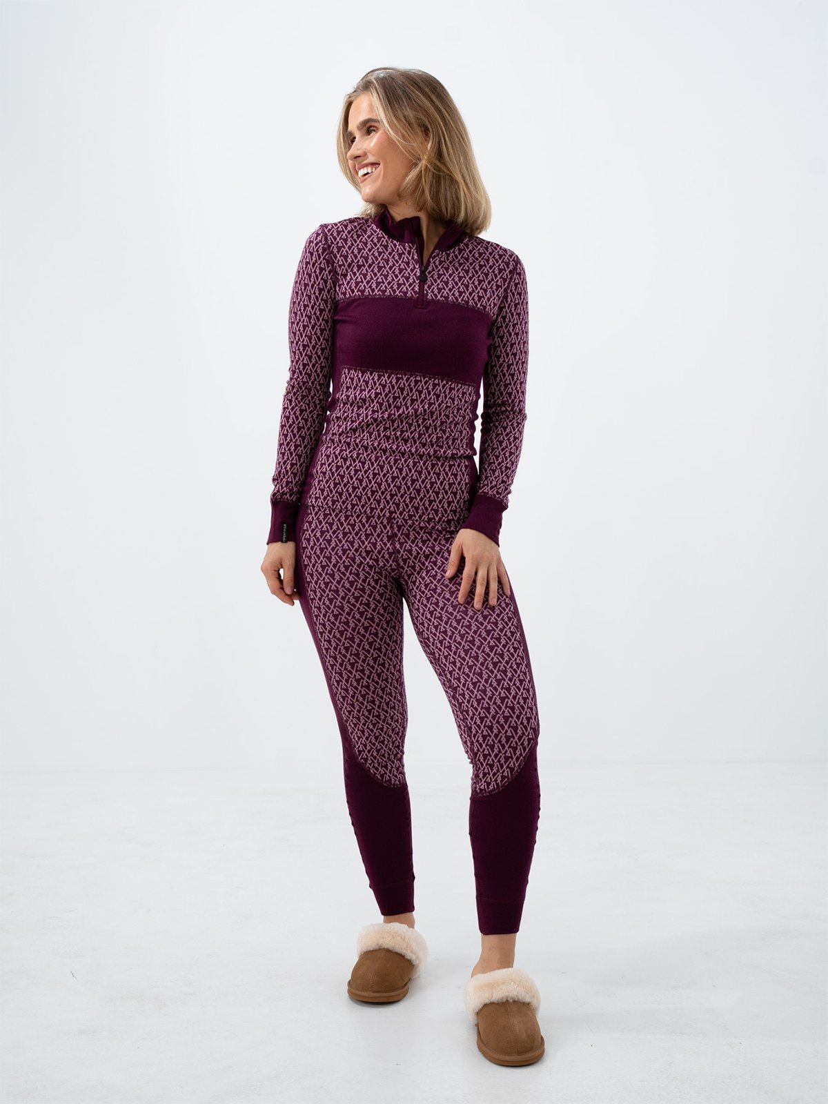 Twentyfour Aurora Aya Ull Half Zip Mørk Burgunder