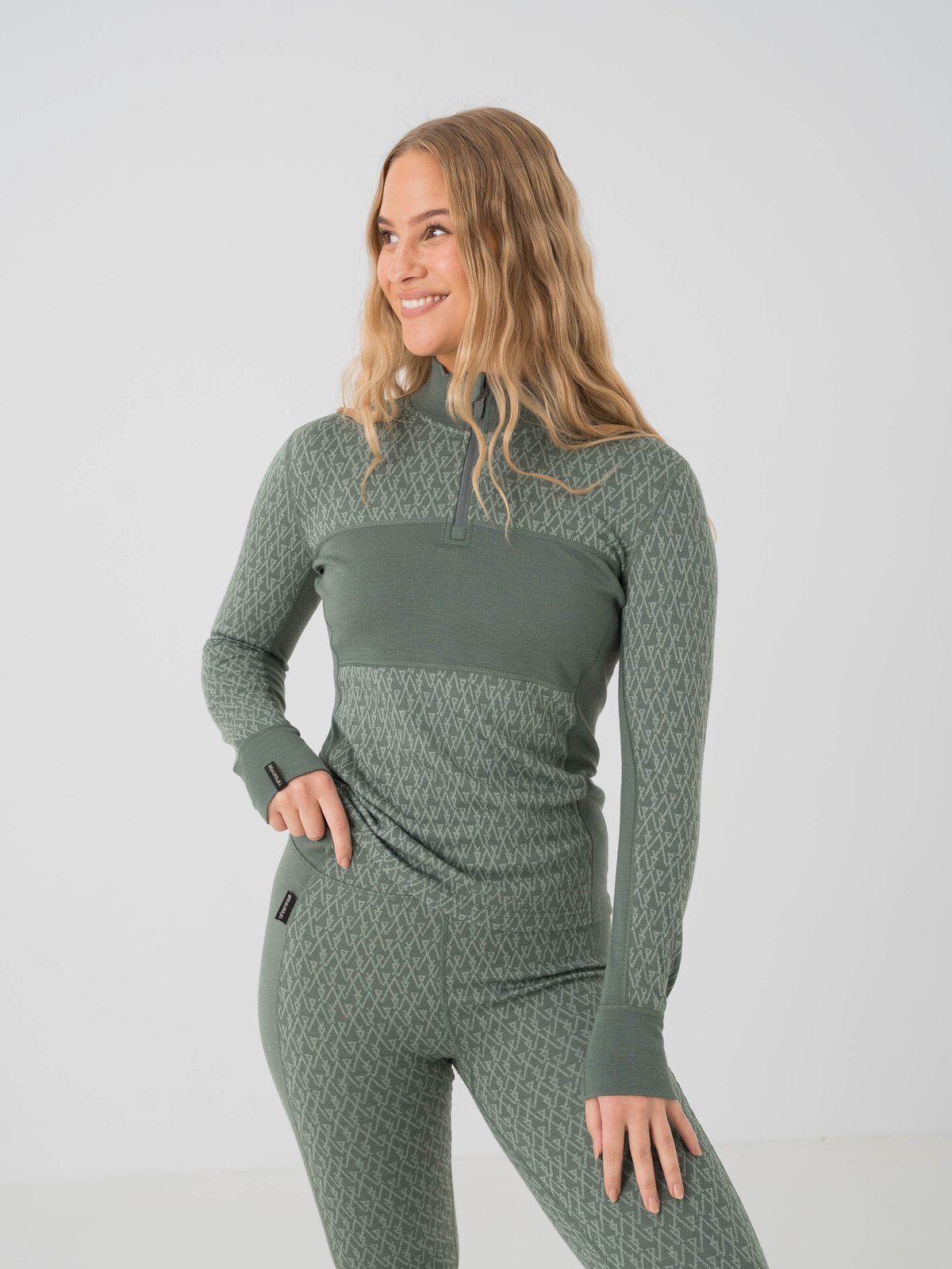 Twentyfour Aurora Aya Ull Half Zip Grønn