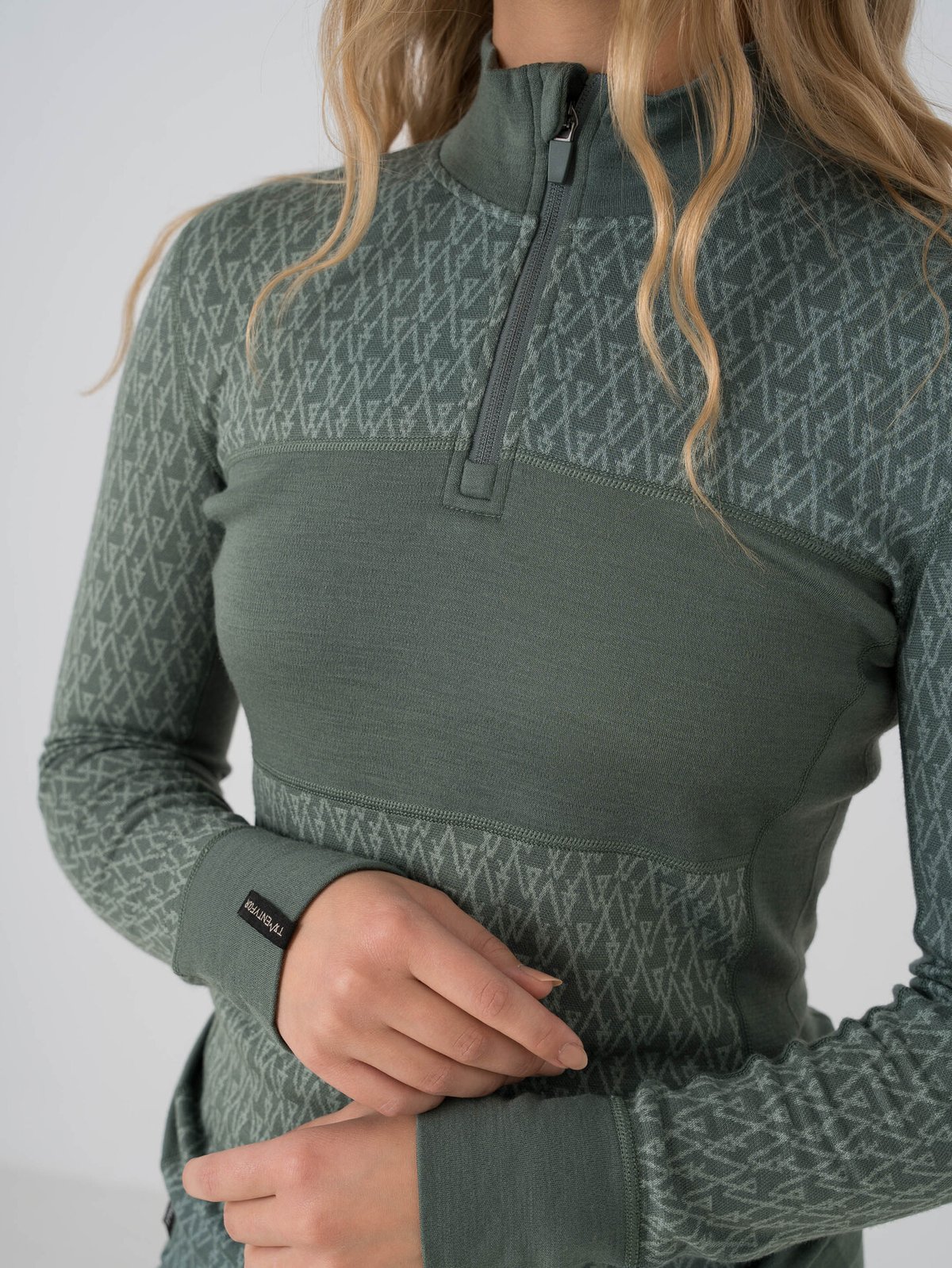 Twentyfour Aurora Aya Ull Half Zip Grønn