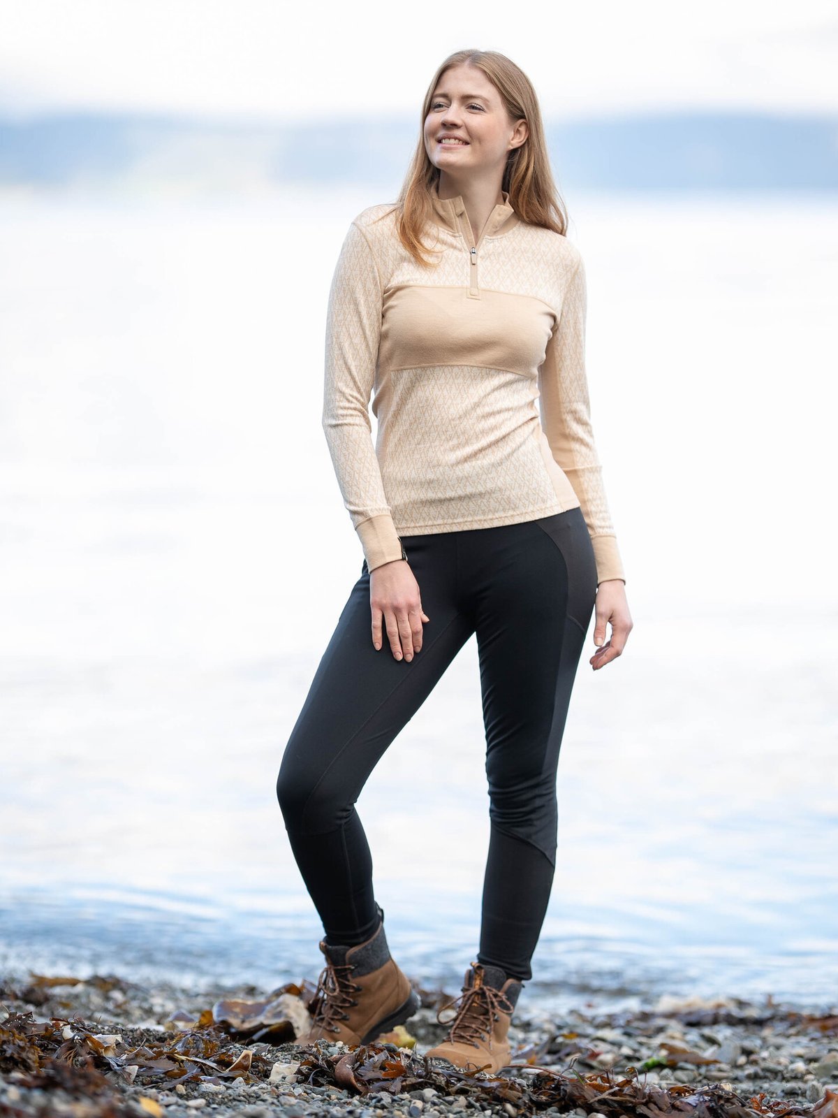 Twentyfour Aurora Aya Ull Half Zip Sand