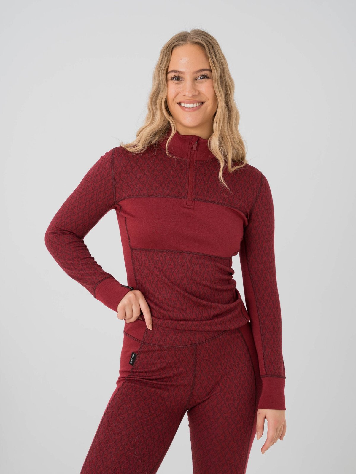 Twentyfour Aurora Aya Ull Half Zip Vinrød