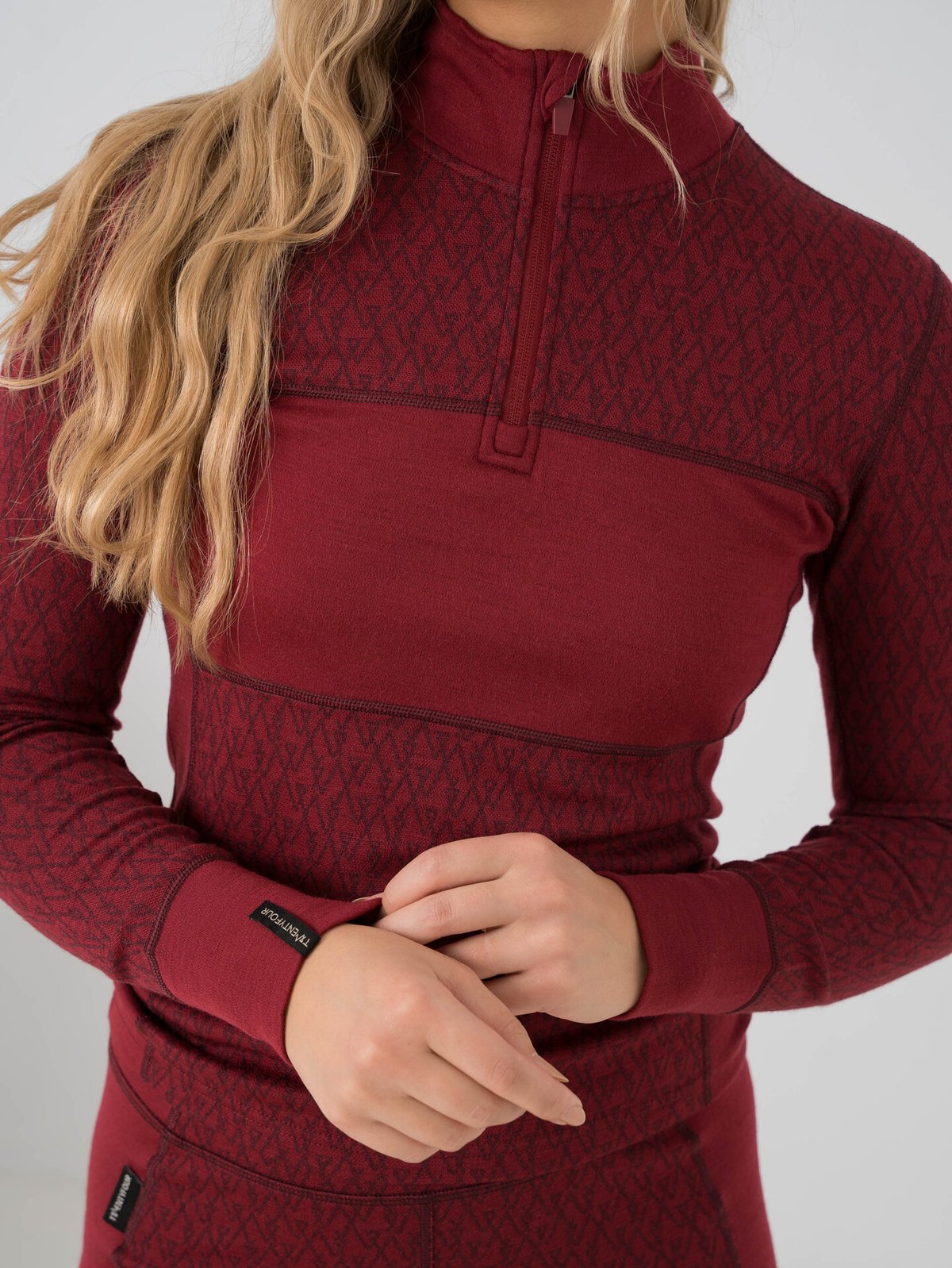 Twentyfour Aurora Aya Ull Half Zip Vinrød