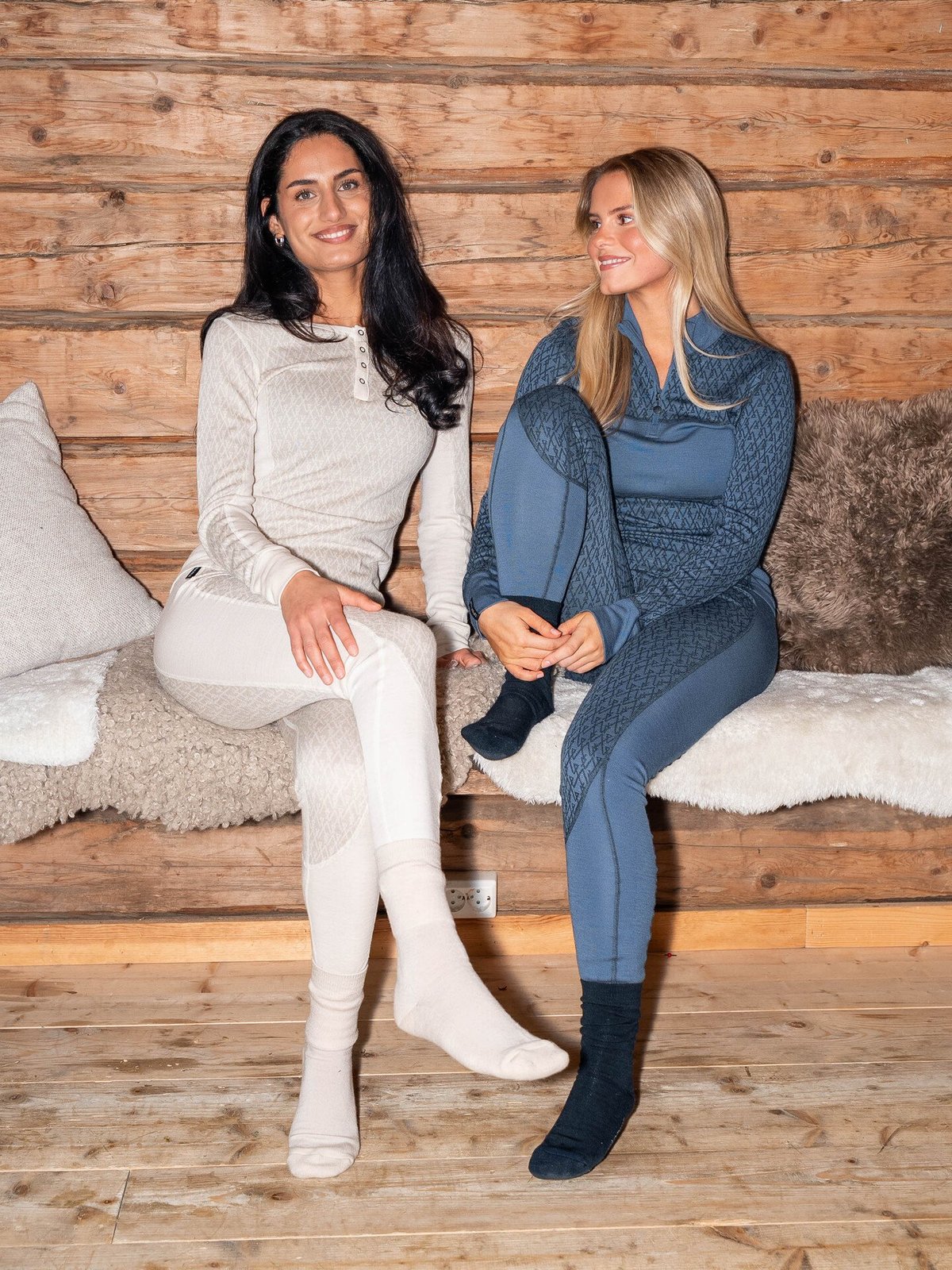 Twentyfour Aurora Aya Ulltights Gråhvit