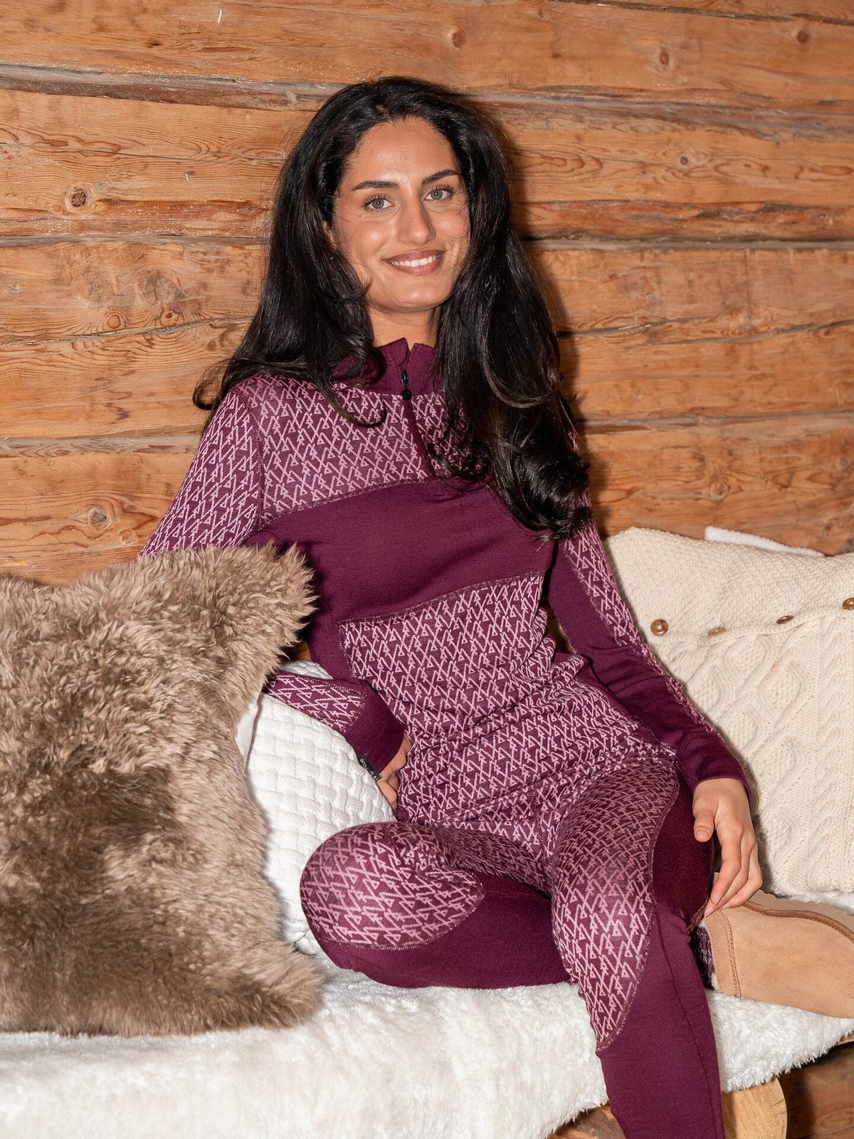 Twentyfour Aurora Aya Ulltights Mørk Burgunder