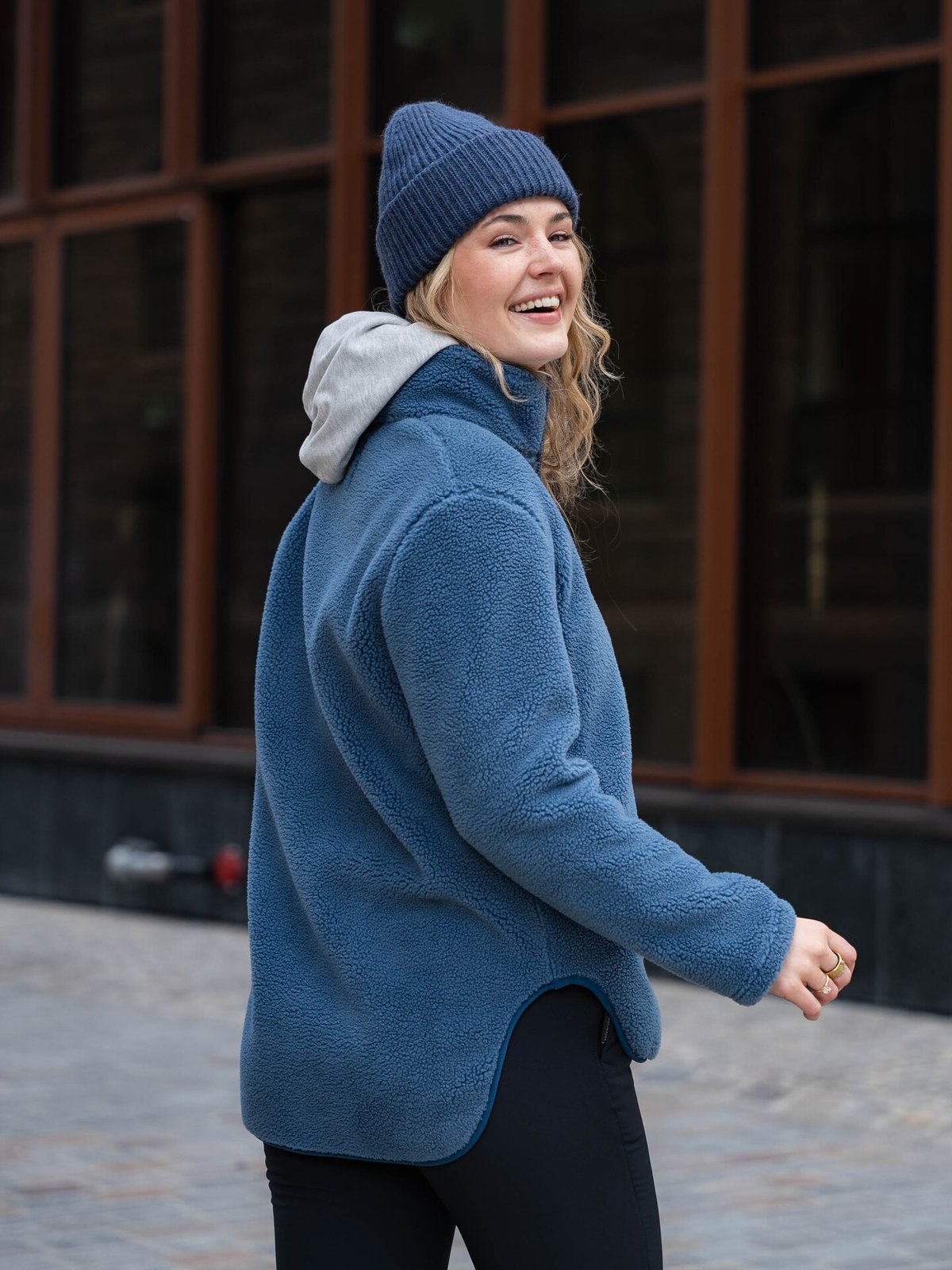 Twentyfour Mode Pile Half Zip Gråblå