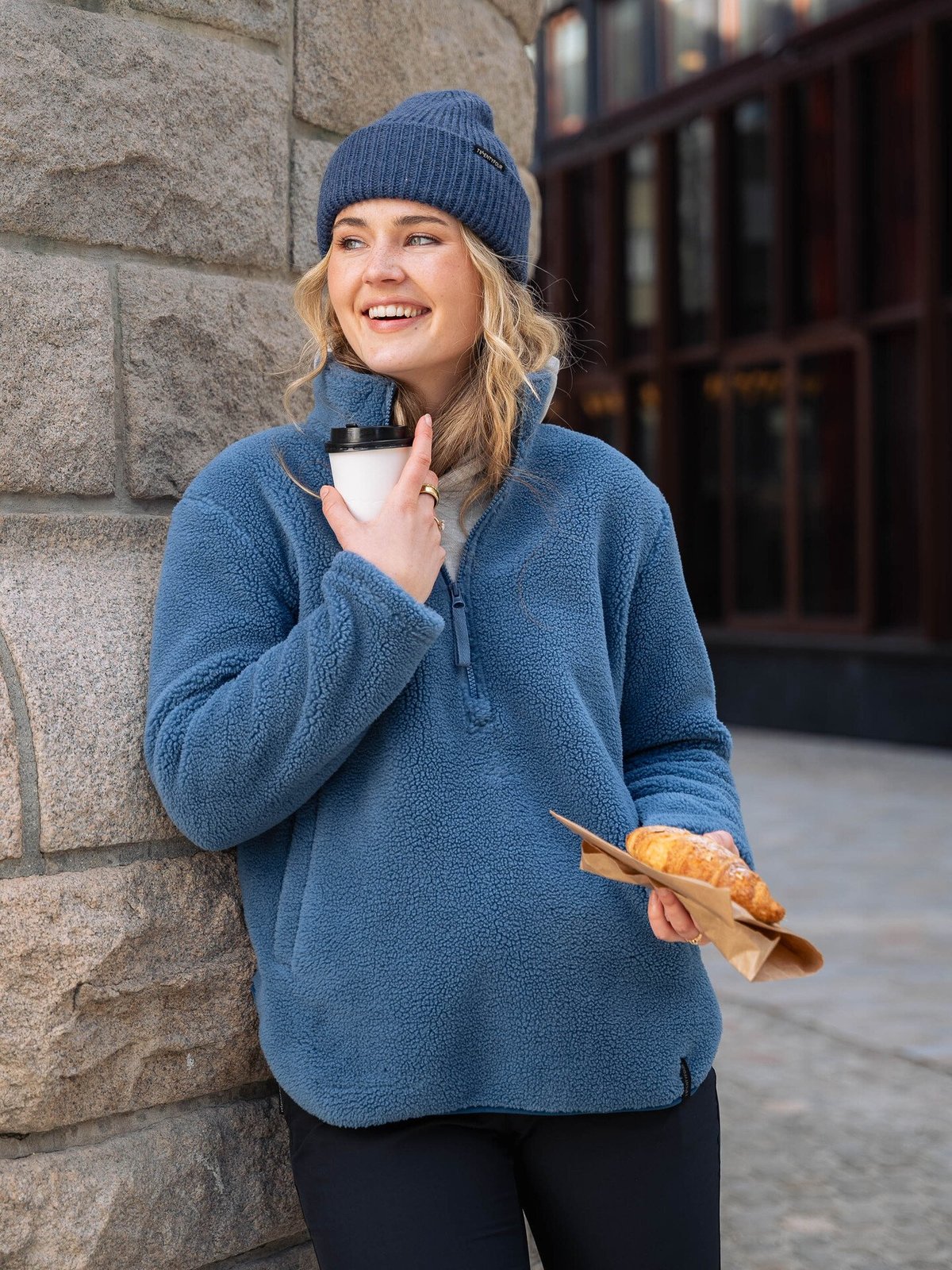 Twentyfour Mode Pile Half Zip Gråblå