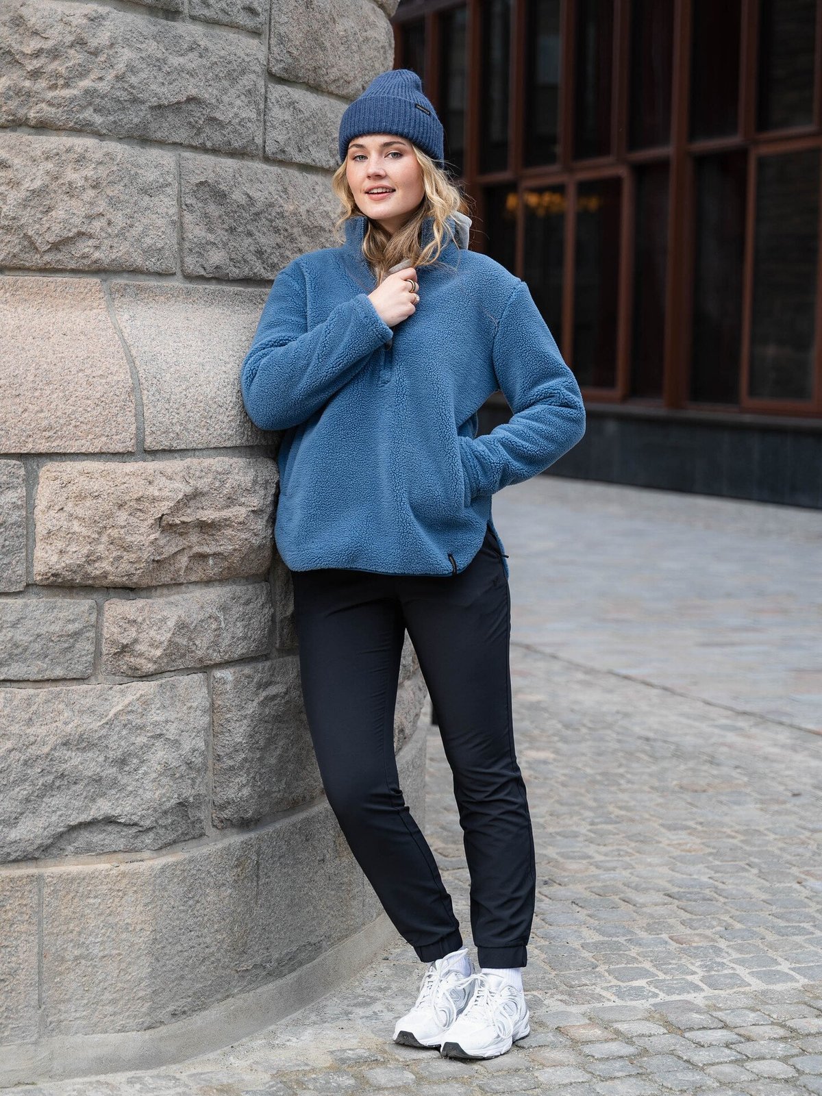 Twentyfour Mode Pile Half Zip Gråblå