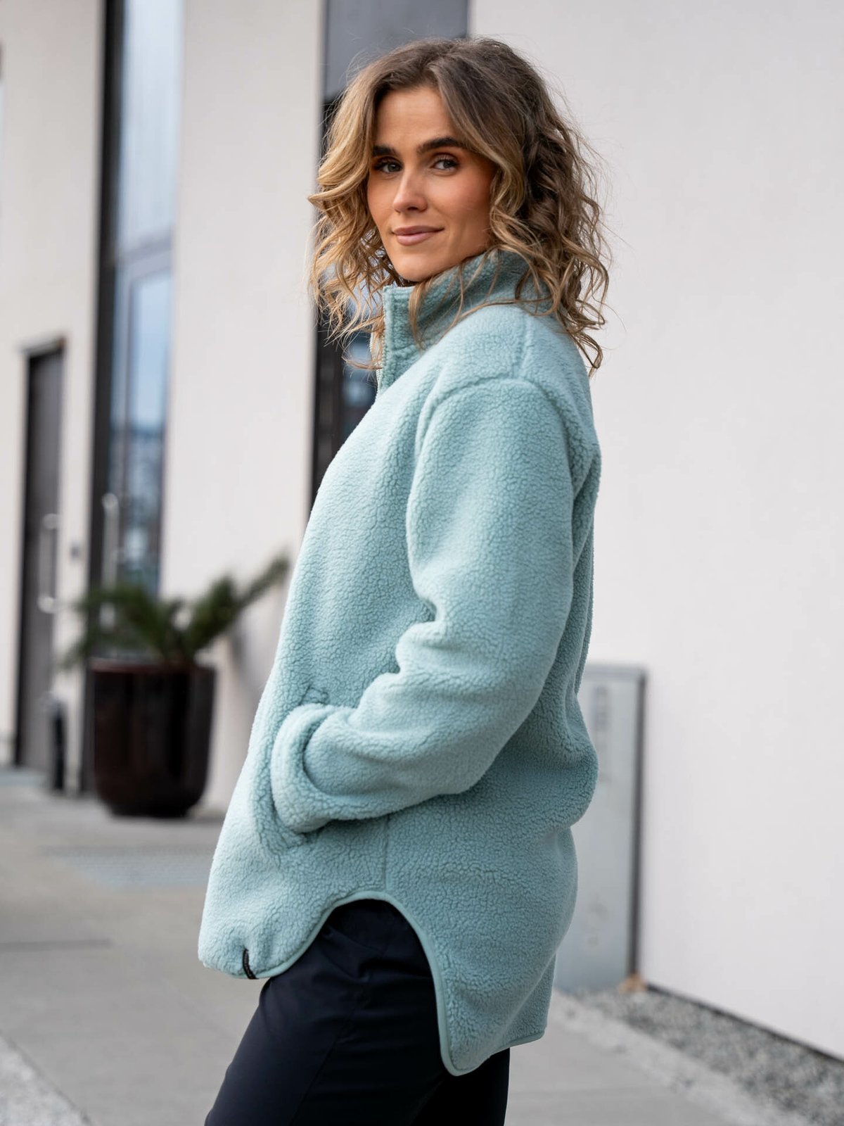 Twentyfour Mode Pile Half Zip Grågrønn