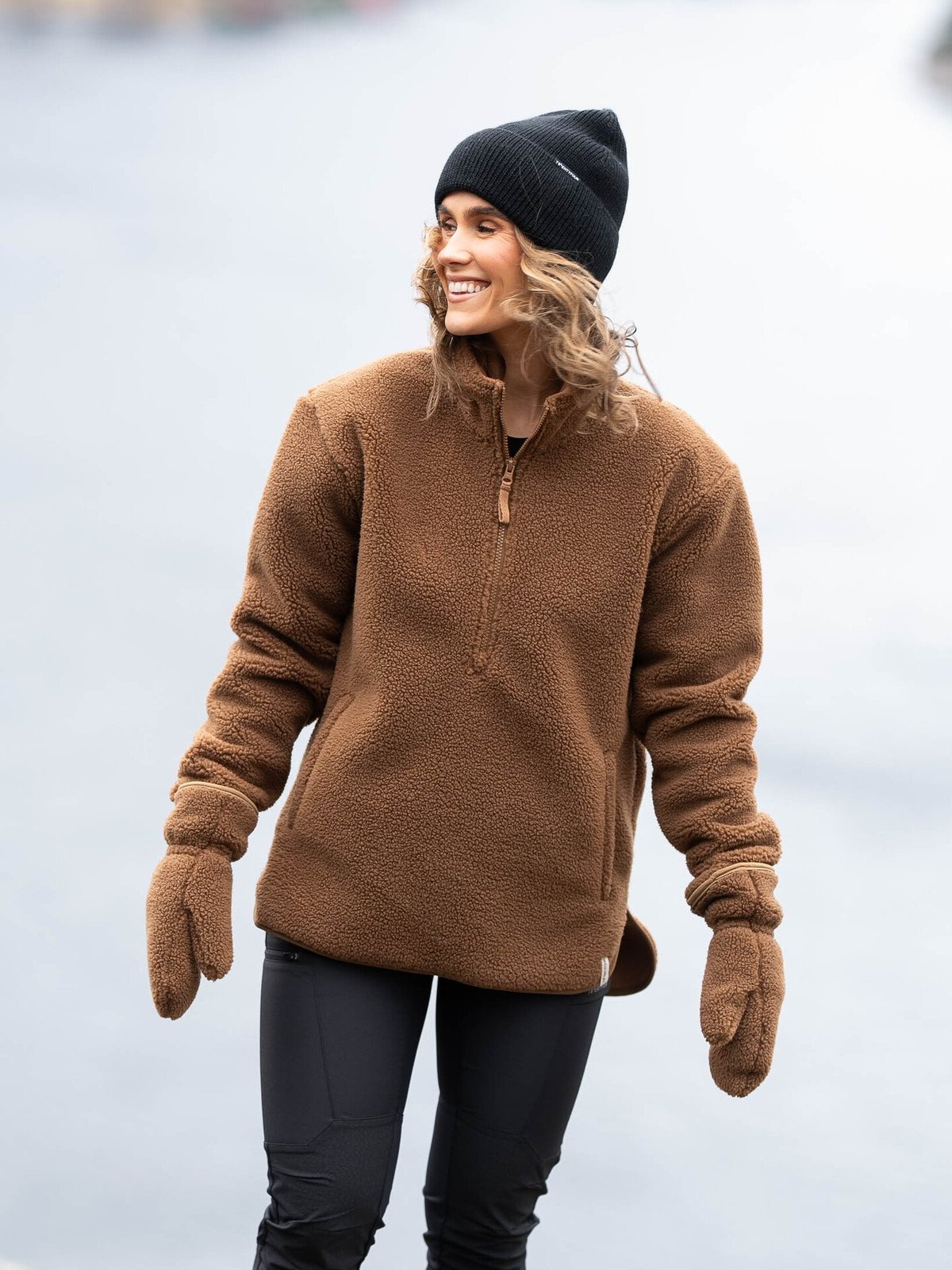 Twentyfour Mode Pile Half Zip Karamell