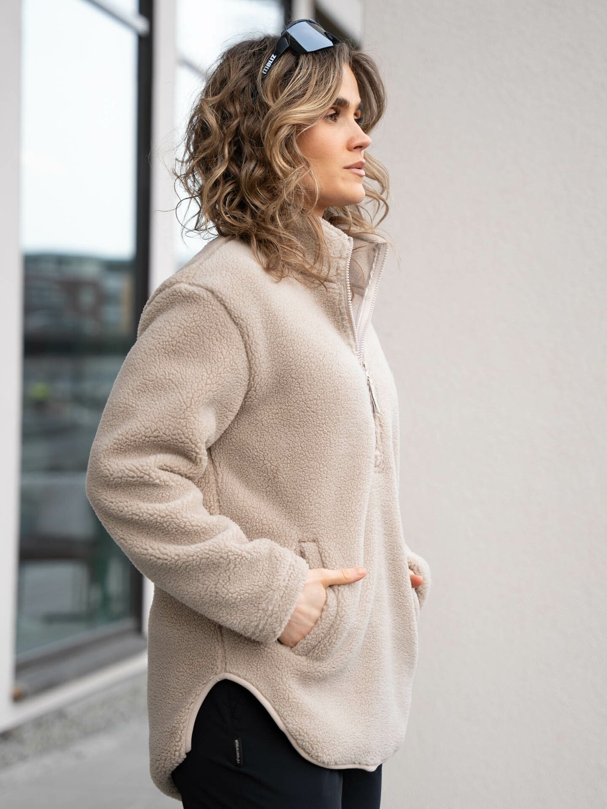 Twentyfour Mode Pile Half Zip Lys beige