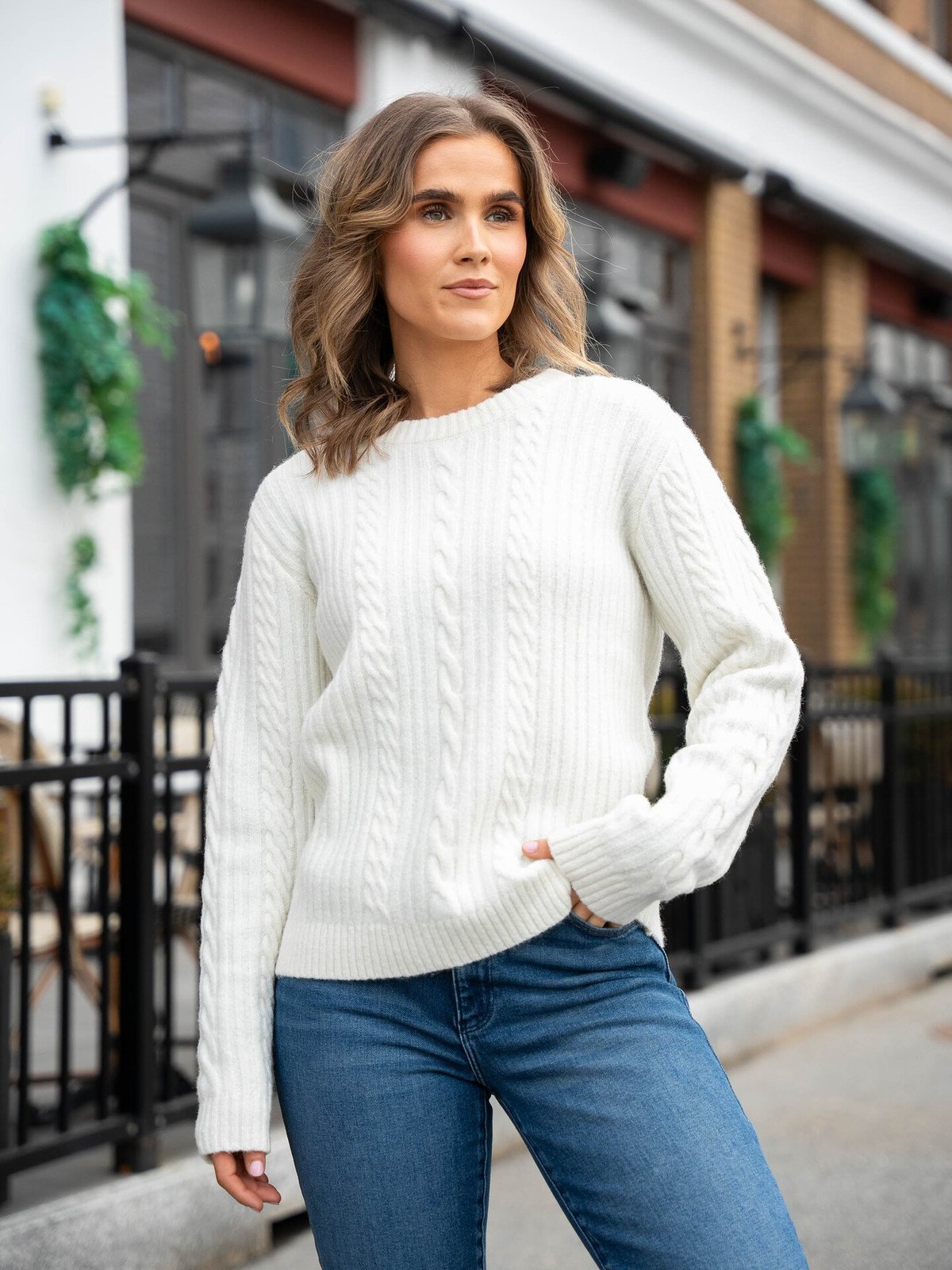 Twentyfour Finse Cable Genser Krem