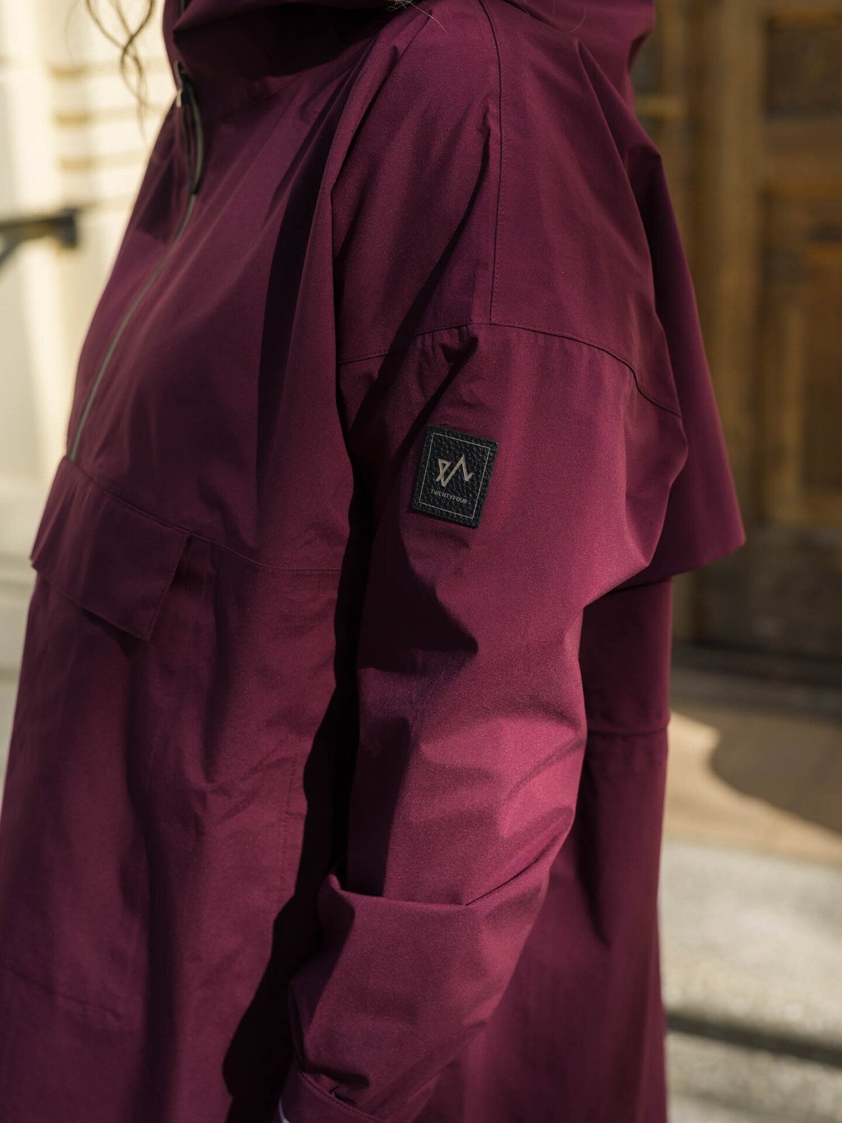 Twentyfour Mode 3-Lags Poncho Mørk Burgunder