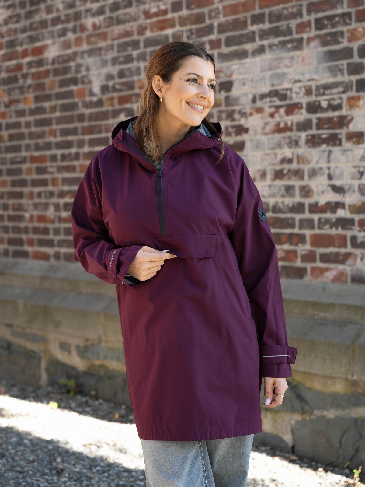 Twentyfour Mode 3-Lags Poncho Mørk Burgunder