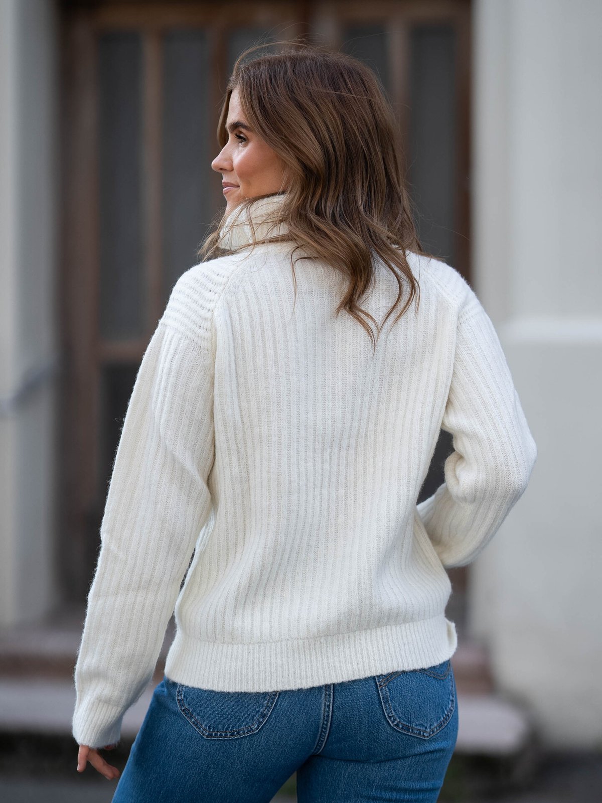 Twentyfour Mode Iris Half Zip Genser Hvit