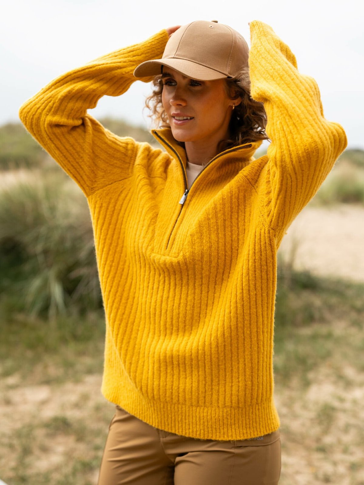 Twentyfour Mode Iris Half Zip Genser Sennep