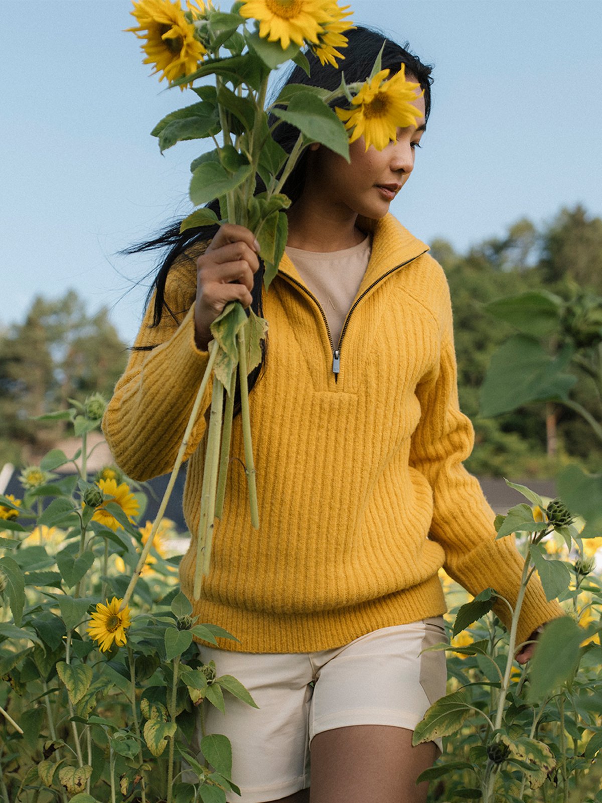 Twentyfour Mode Iris Half Zip Genser Sennep