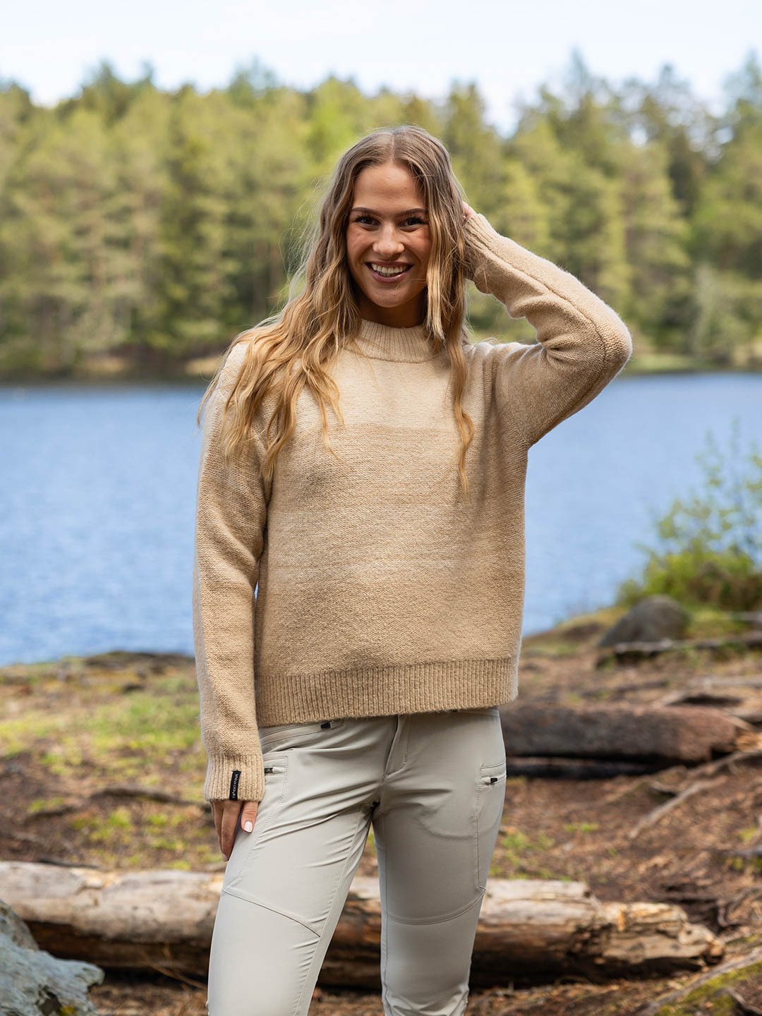 Twentyfour Mode Strikkegenser Sand