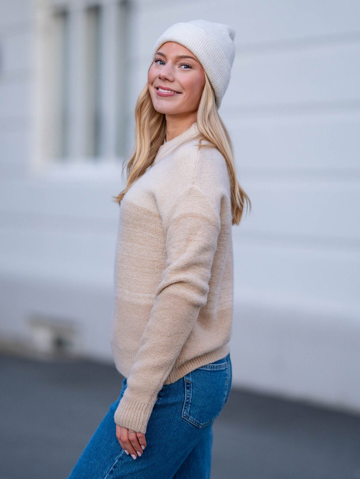 Twentyfour Mode Strikkegenser Sand