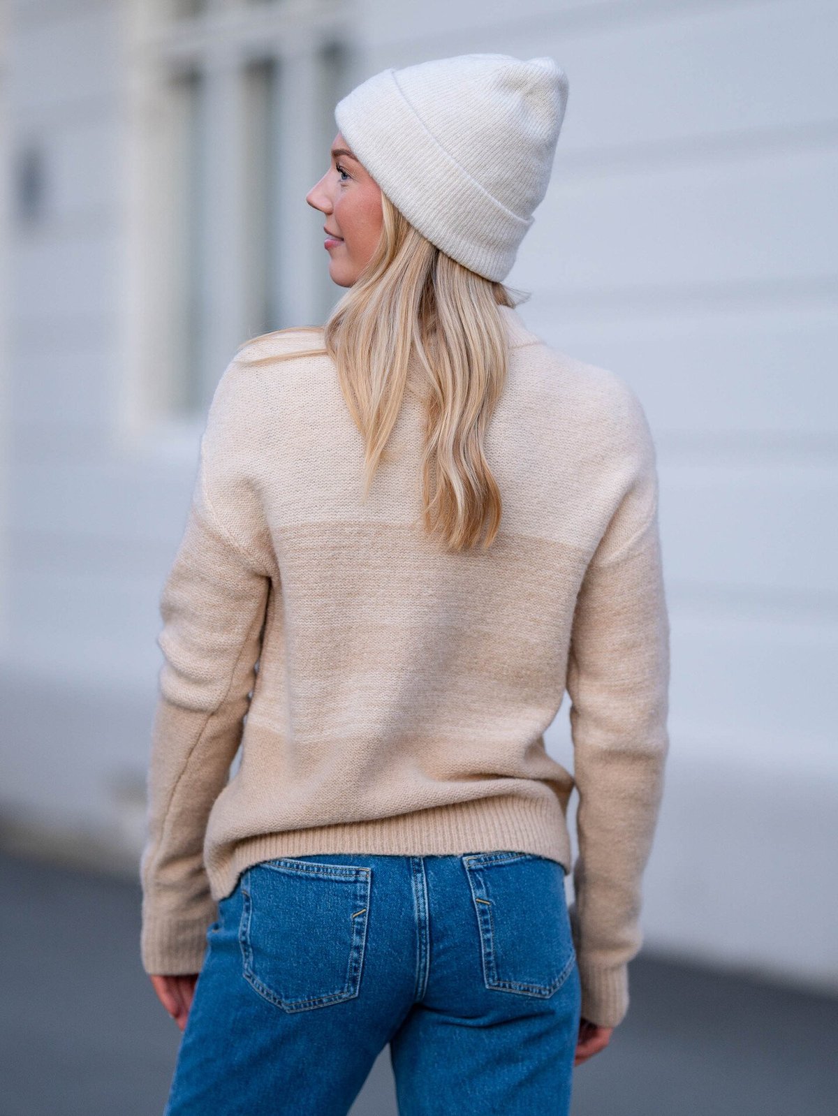 Twentyfour Mode Strikkegenser Sand