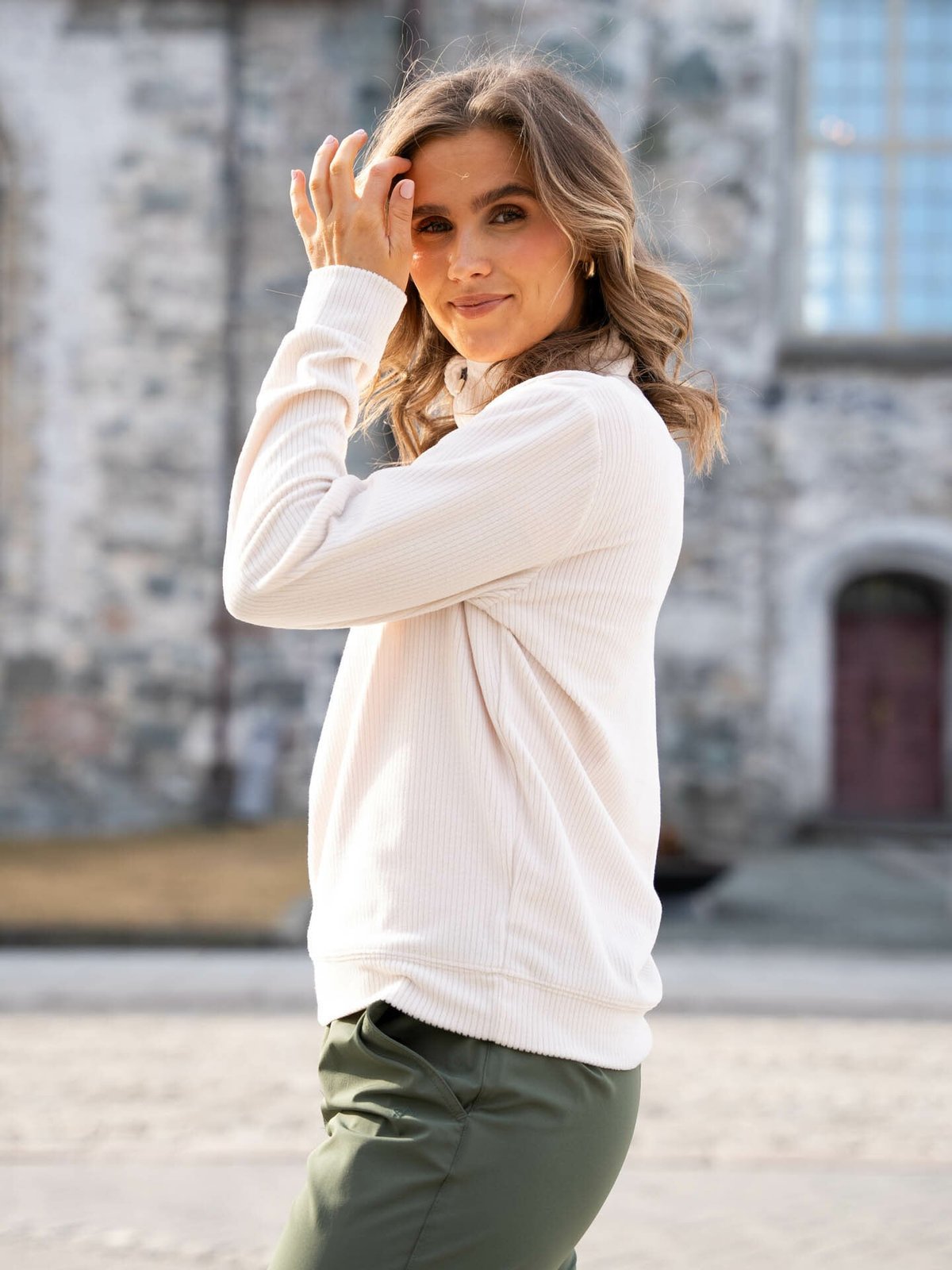 Twentyfour Mode Half Zip Fleece Gråhvit