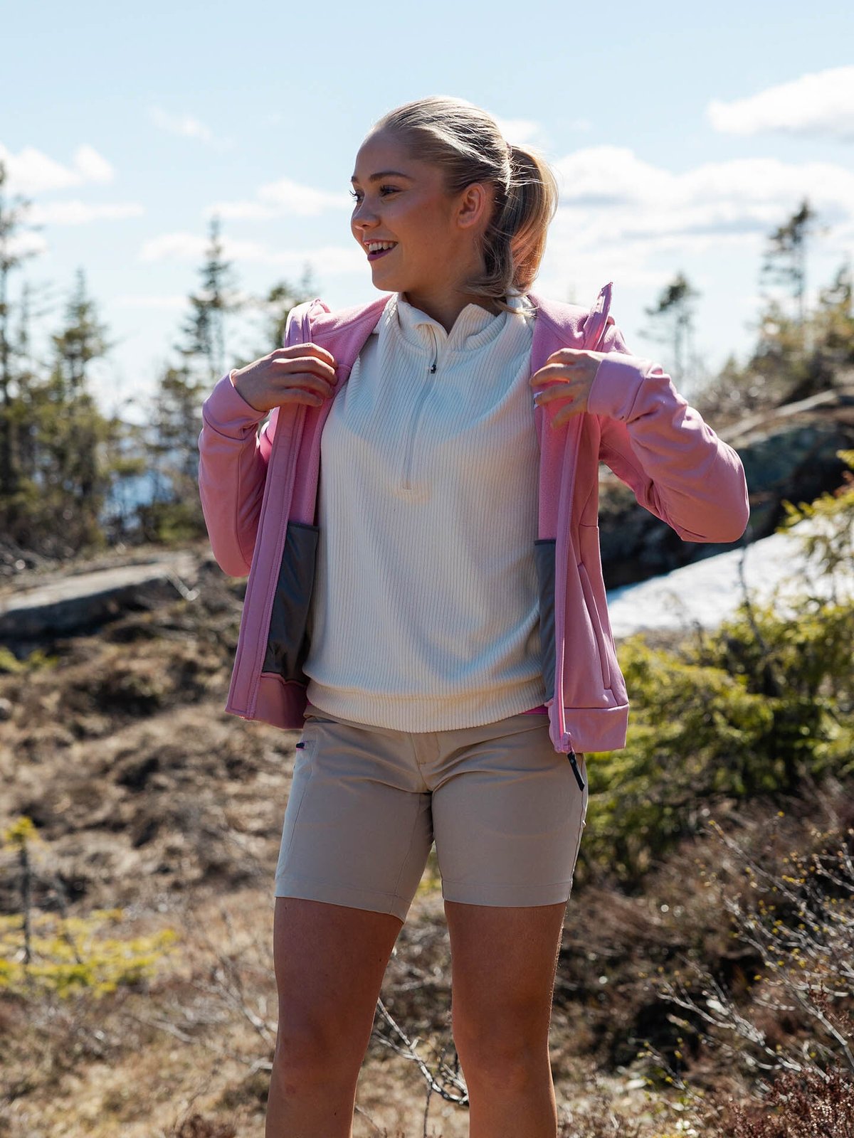 Twentyfour Mode Half Zip Fleece Gråhvit