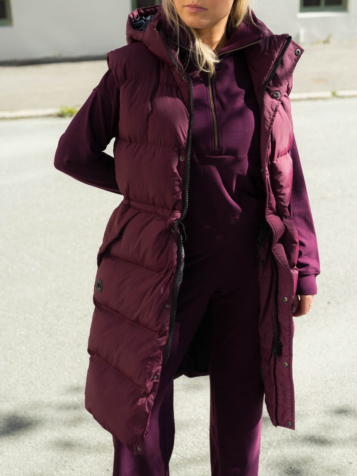 Twentyfour Mode Eva Puffy Vest Mørk Burgunder