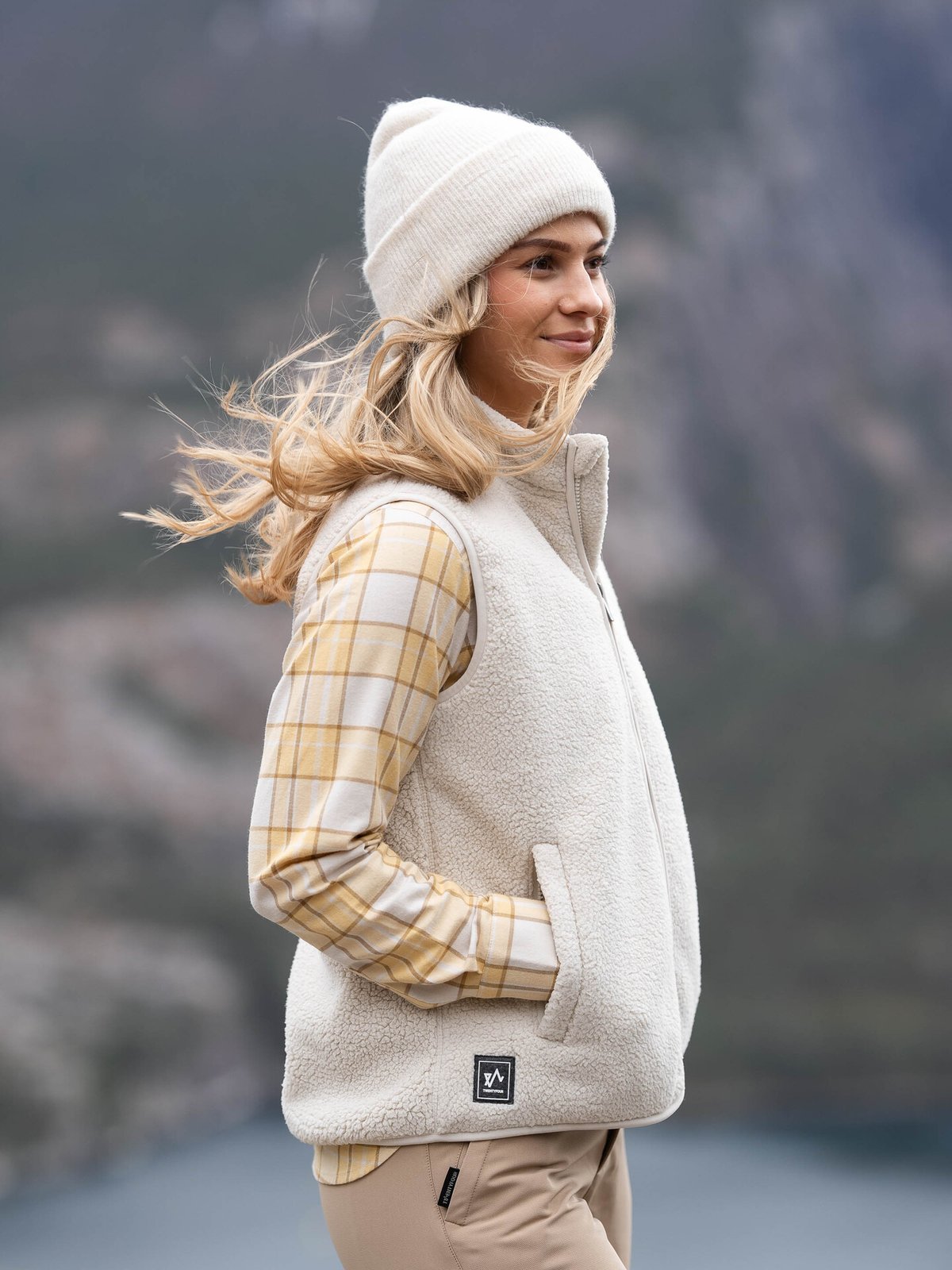 Twentyfour Finse Sherpa Vest Gråhvit