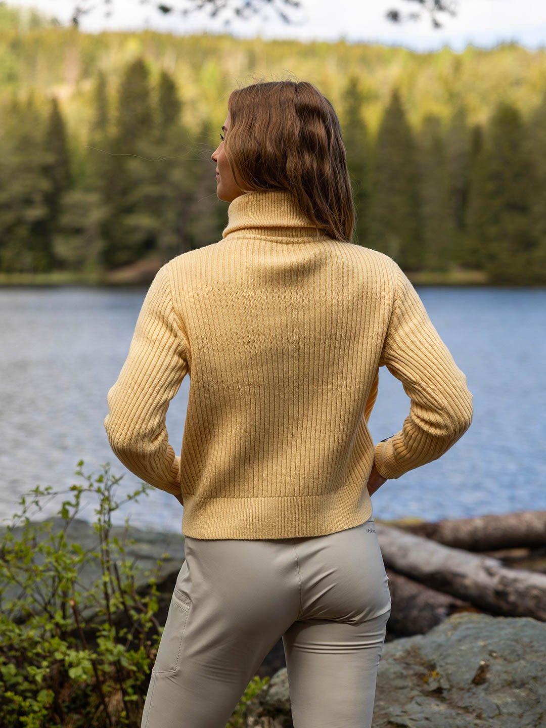 Twentyfour Mode Rib Half Zip Knit Lys Gul