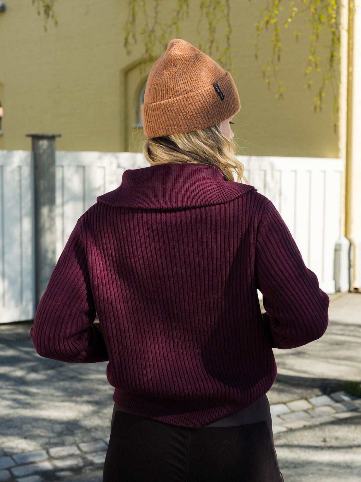 Twentyfour Mode Rib Half Zip Knit Burgunder