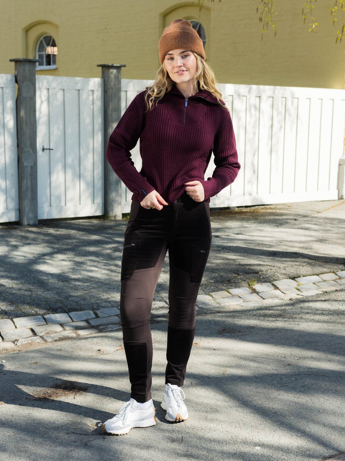 Twentyfour Mode Rib Half Zip Knit Burgunder