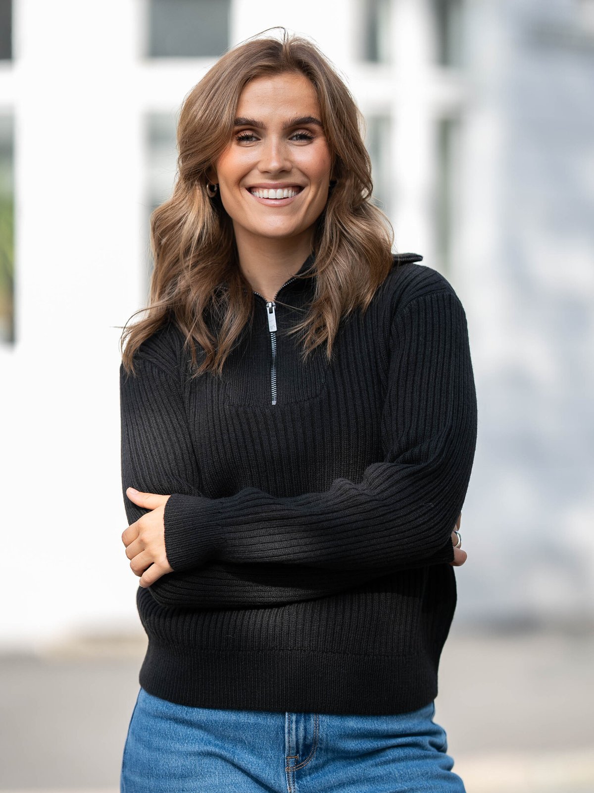 Twentyfour Mode Rib Half Zip Knit Sort