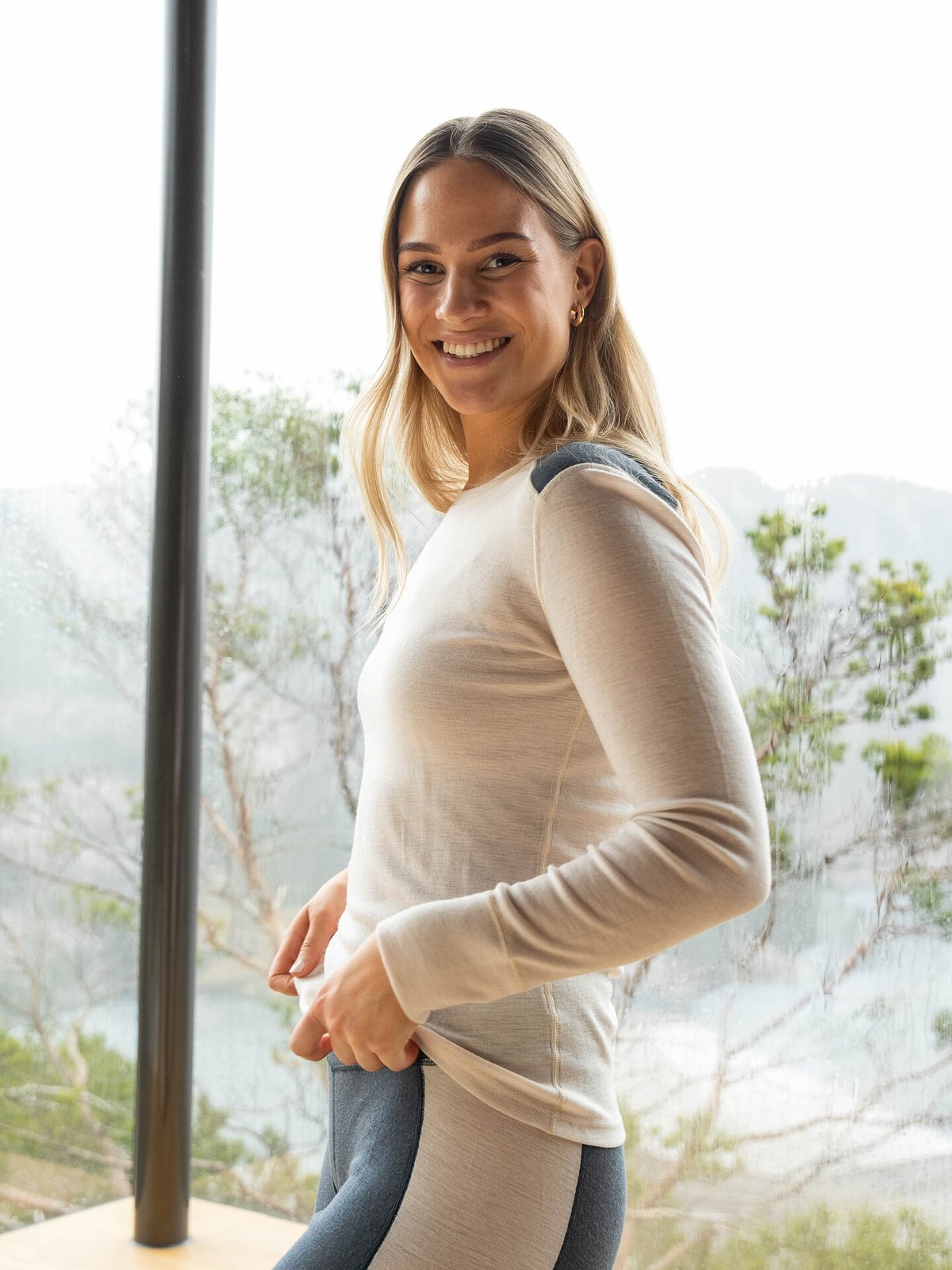 Twentyfour Finse Merino Long Sleeve Topp Gråhvit