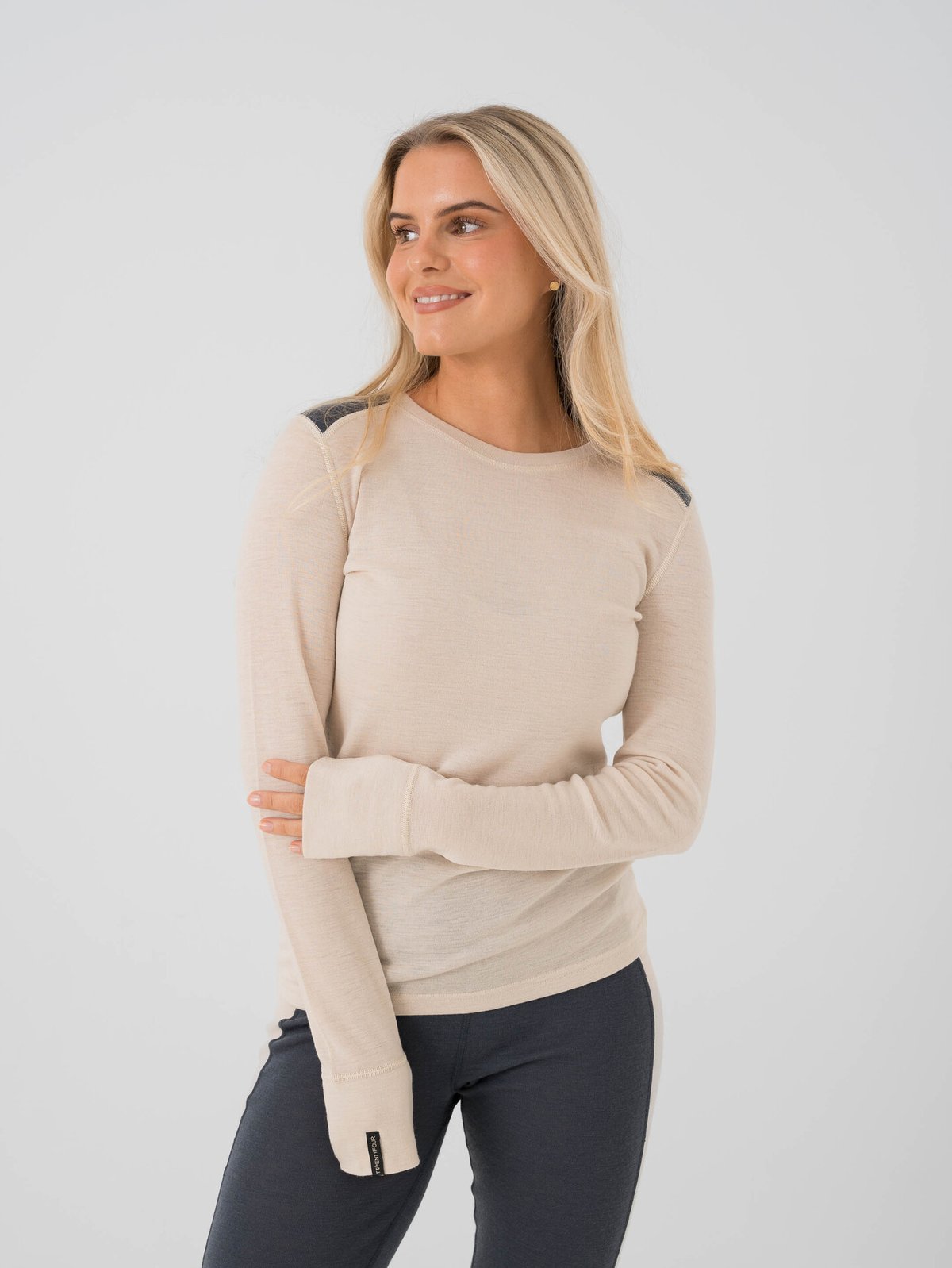 Twentyfour Finse Merino Long Sleeve Topp Gråhvit