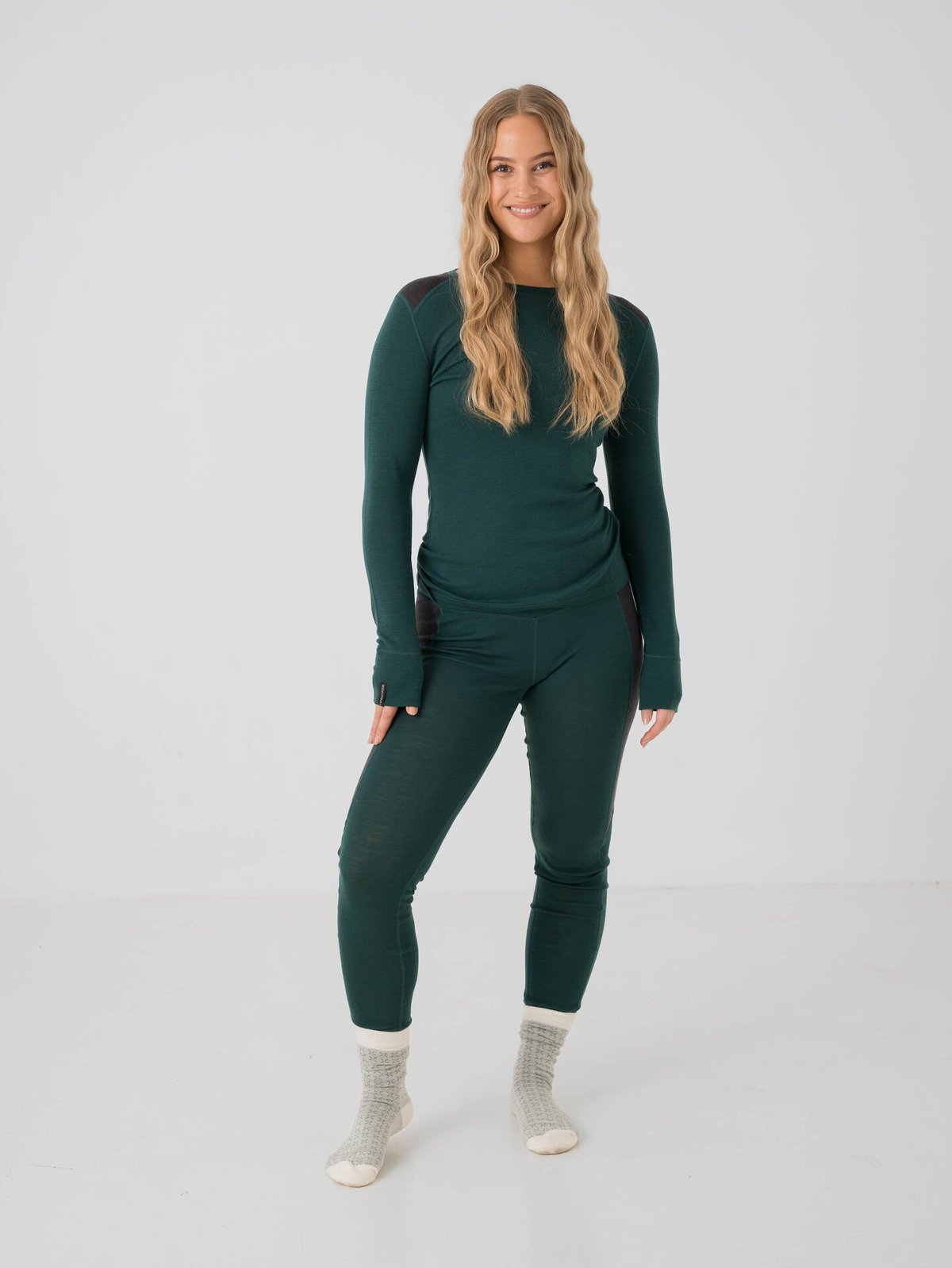 Twentyfour Finse Merino Long Sleeve Topp Mørk Grønn