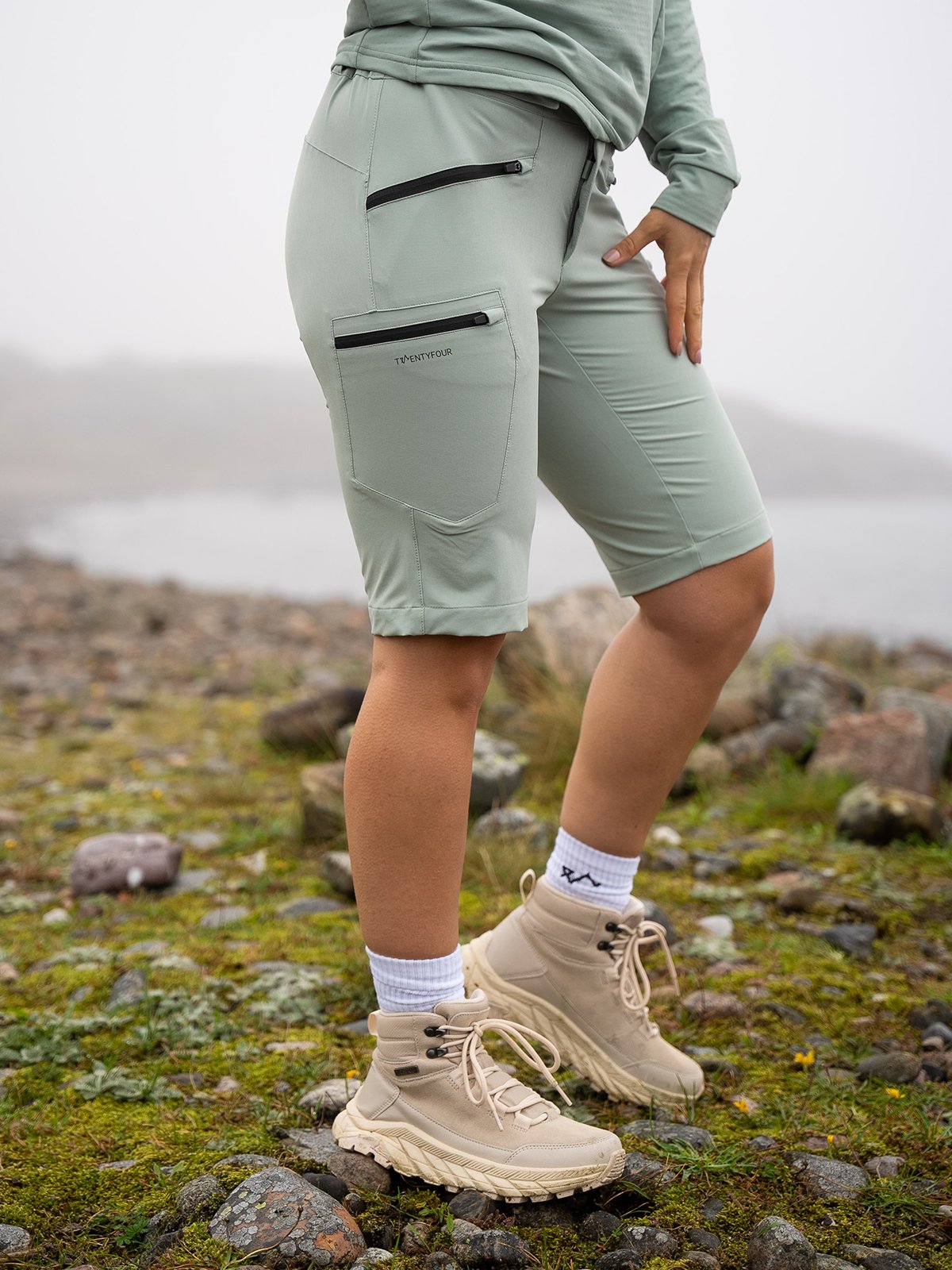 Twentyfour Venture 360 Lang Shorts Grågrønn