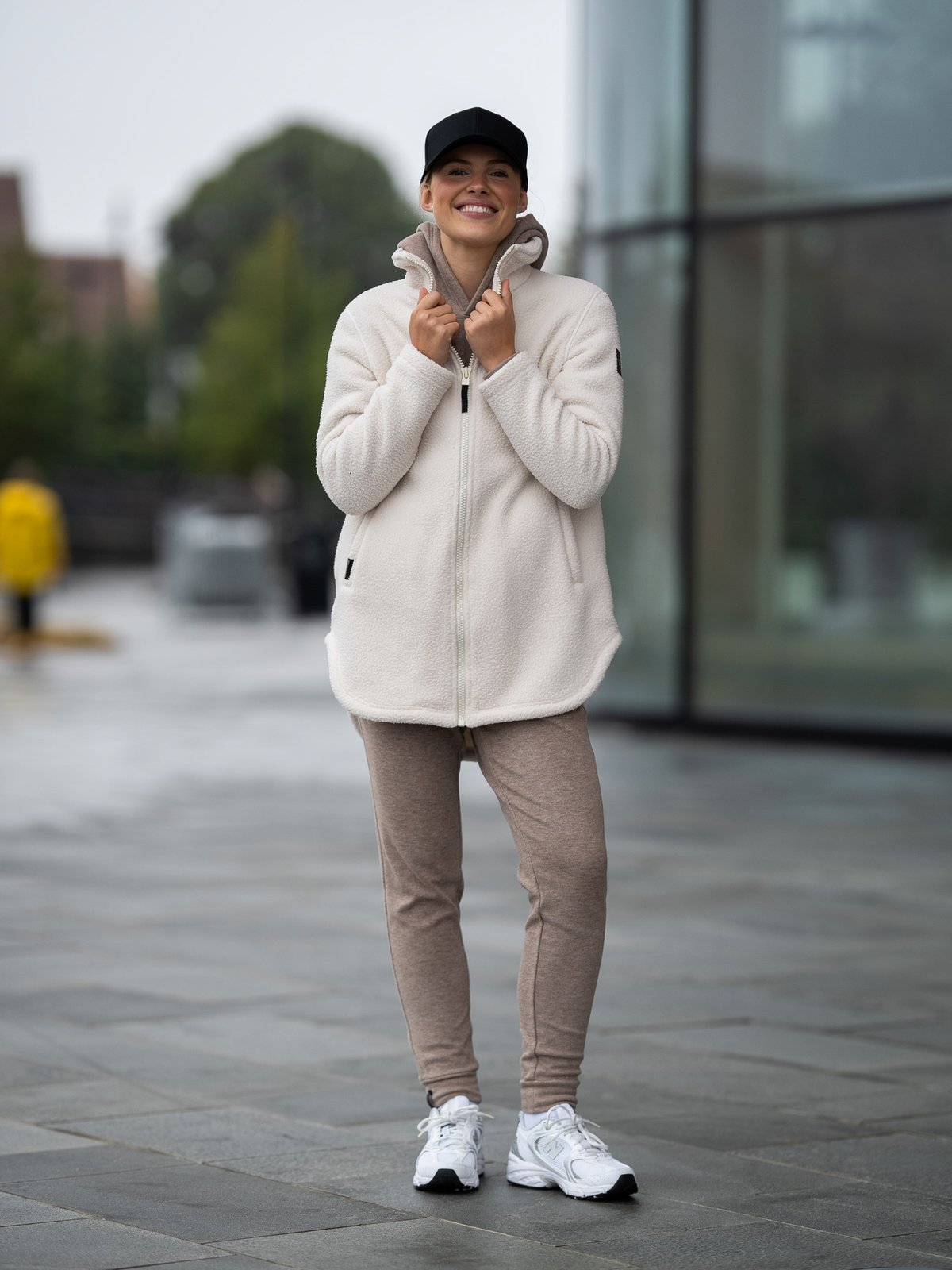 Twentyfour Mode Pile Jakke Gråhvit