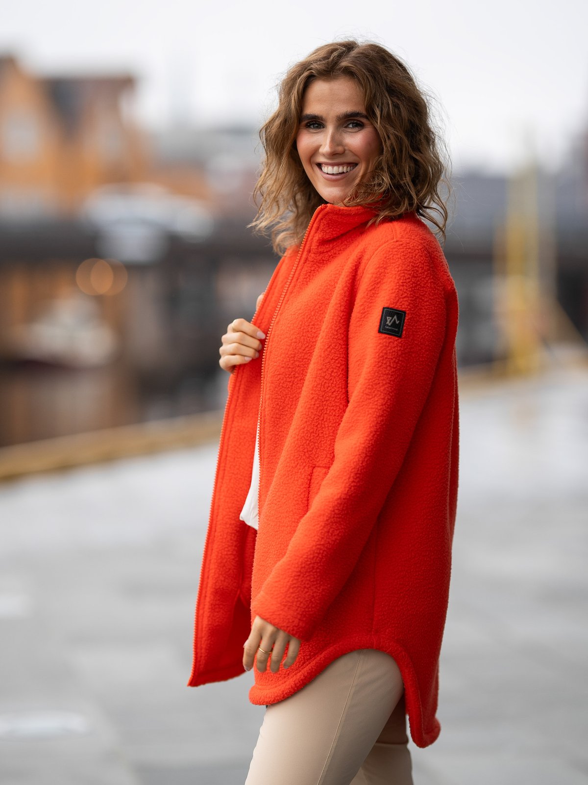 Twentyfour Mode Pile Jakke Tomatrød